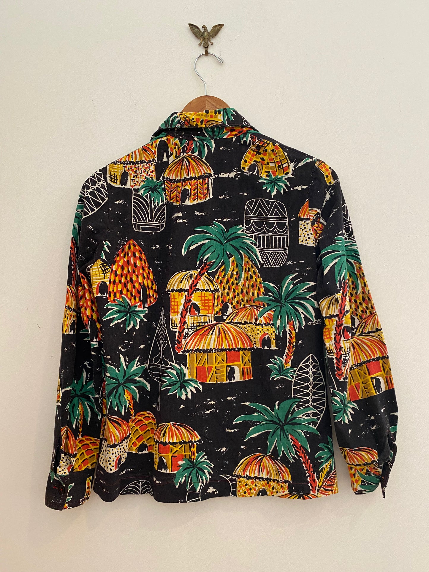 1960s Novelty Polynesian Cotton Top- S/M
