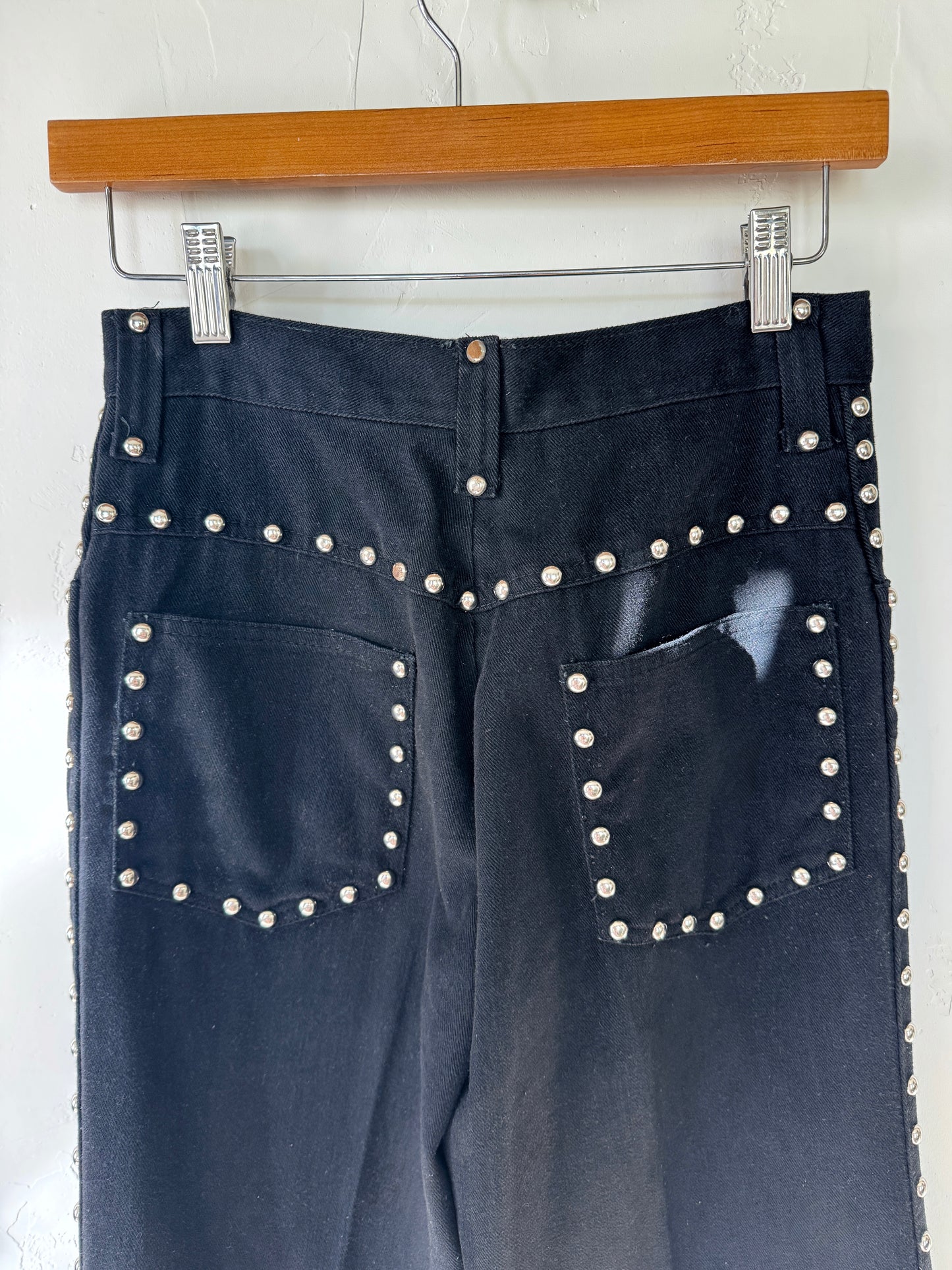 1970s Black Roncelli Studded Pant Set- S/M