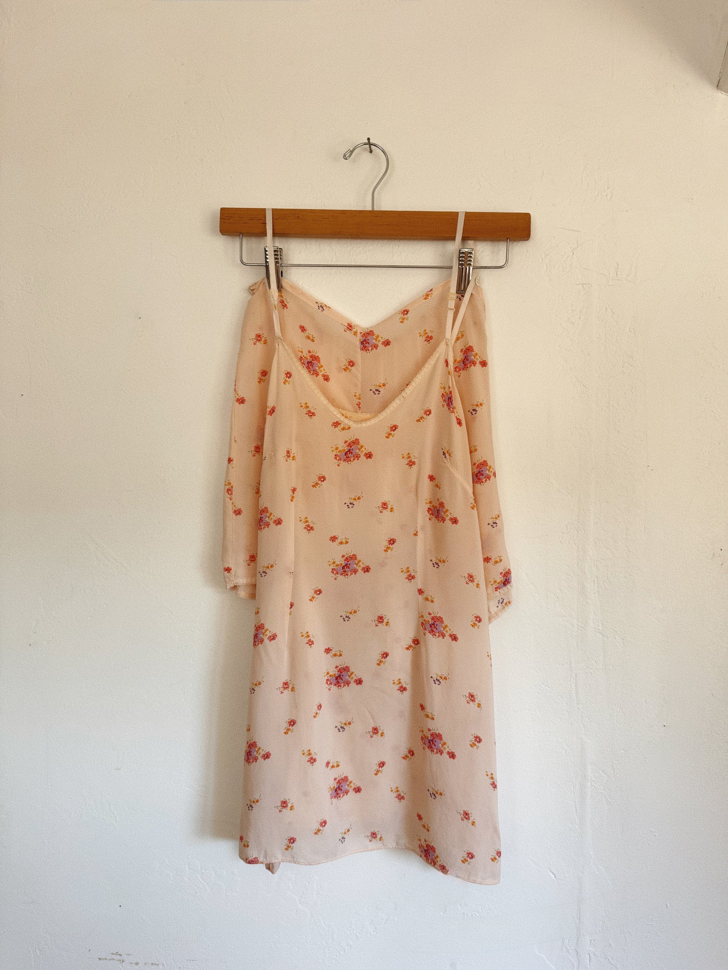 1940s Pink Floral Rayon Jersey Set- S/M-M