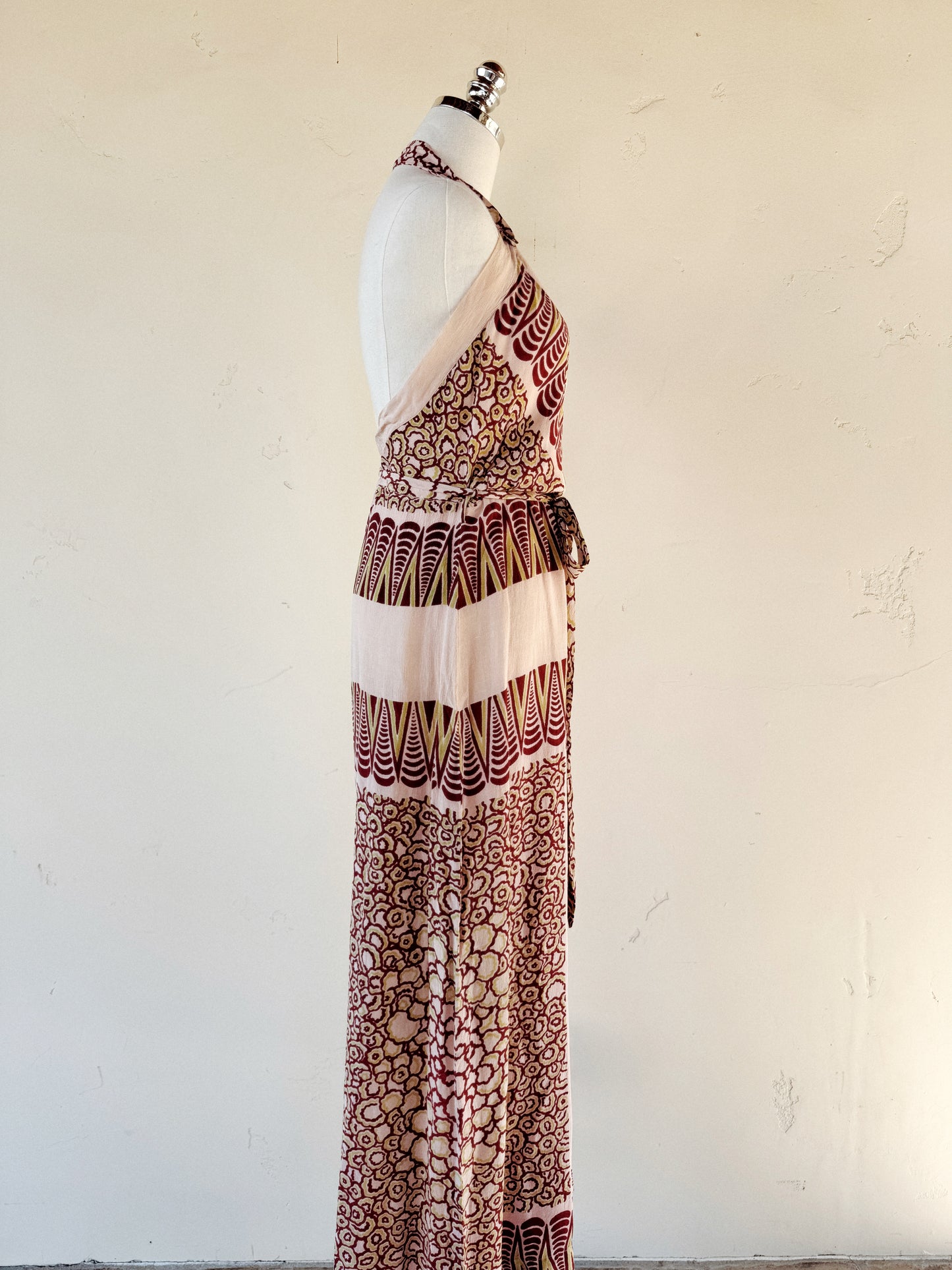 1930s Rare Avant Garde Deco Palazzo Beach Pajama Jumpsuit- S/M-M