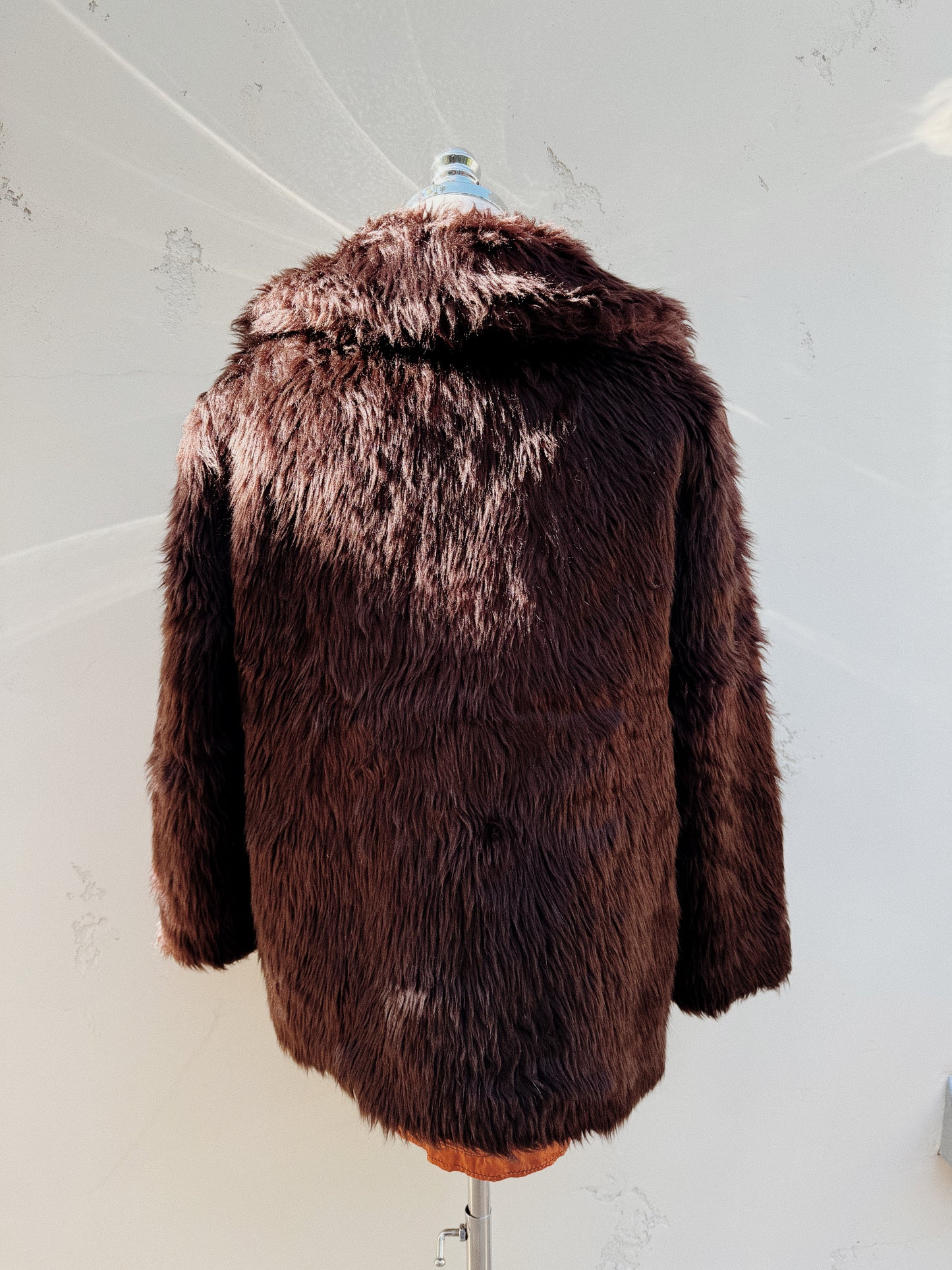 1960s Chocolate Shag Teddy Coat- S/M-M