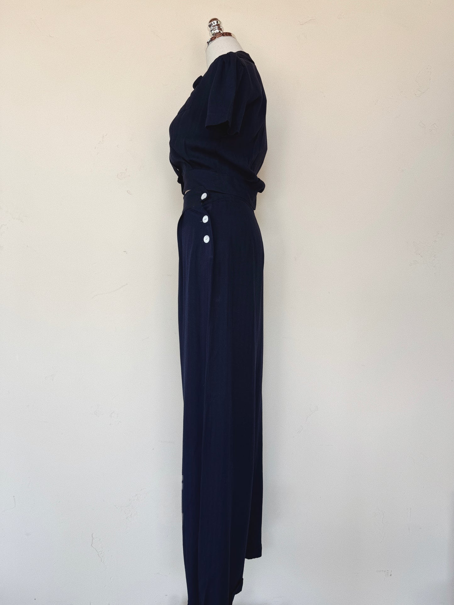 1930s/40s Herringbone Twill Women’s Sportswear Pant Set- S