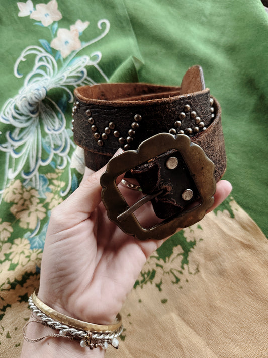 1940s/50s Studded Western Belt “Hayward”- 25-29”