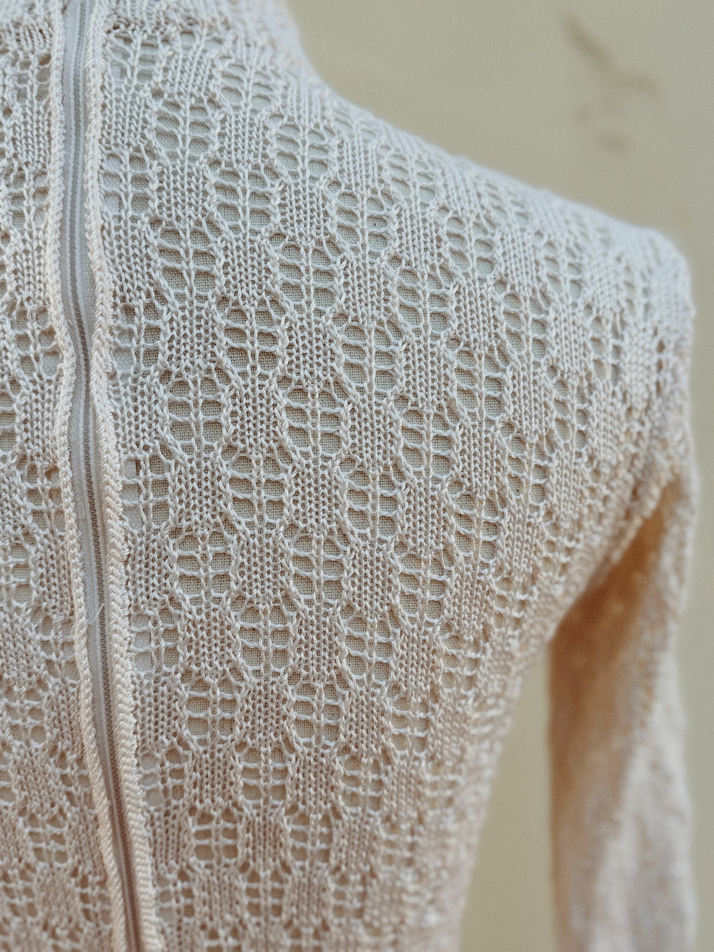 1970s White Crocheted Dress- XS/S