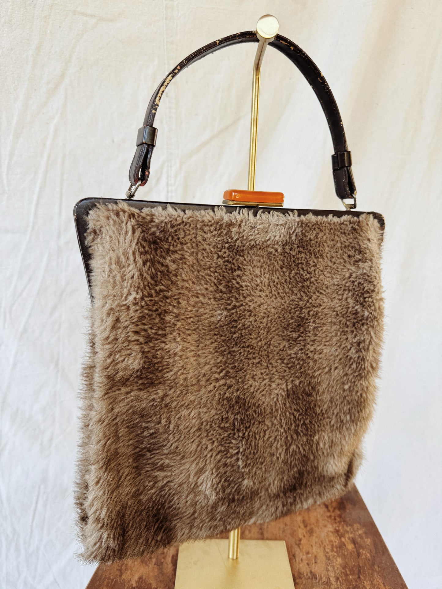 1950s/60s Jumbo Fuzzy Faux Fur Handbag