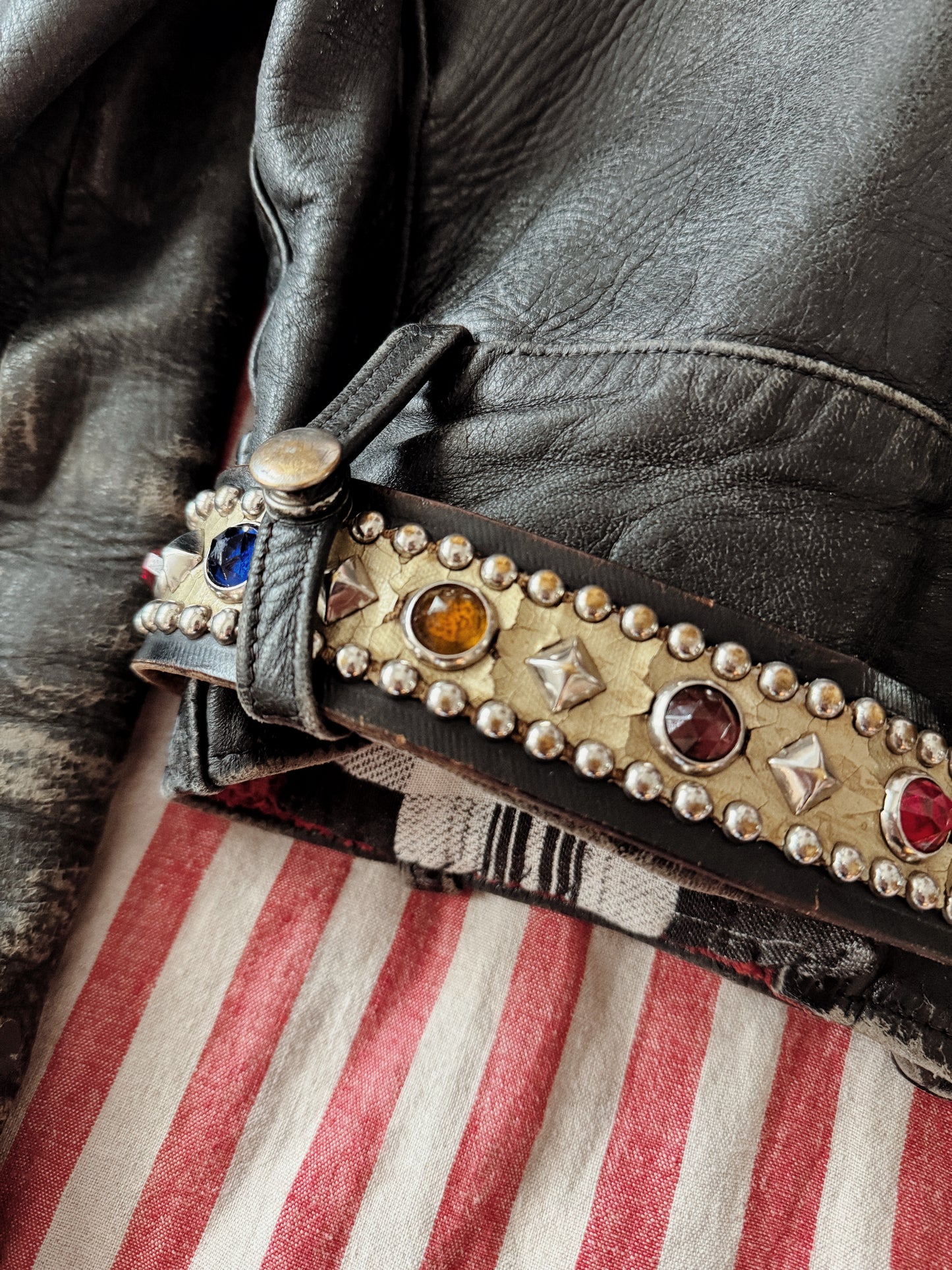 1947 Rare Embellished Harley Davidson Cycle Queen Moto Jacket- S/M