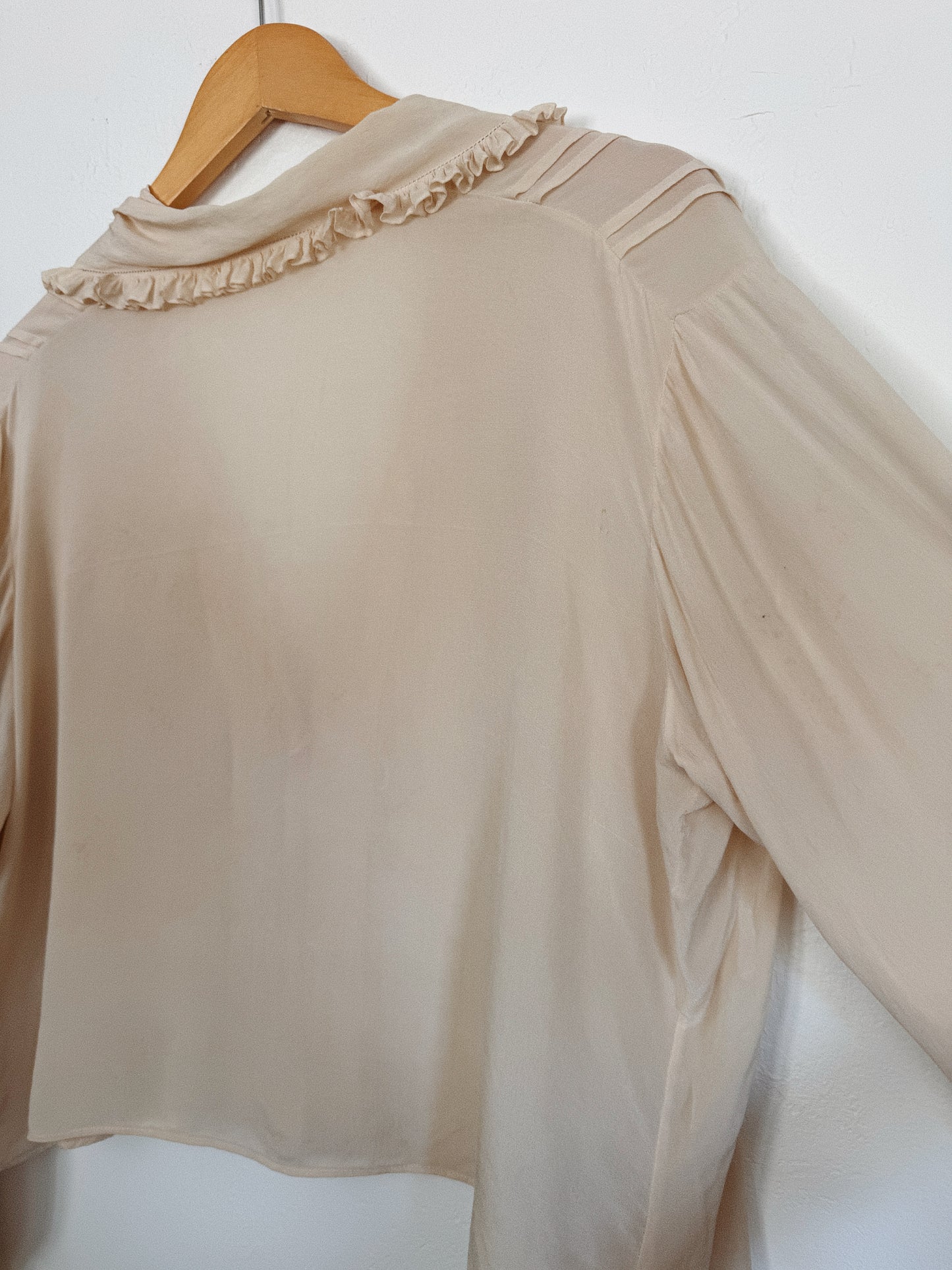 1930s Ivory Silk Cropped Embroidered Blouse- S/M-M