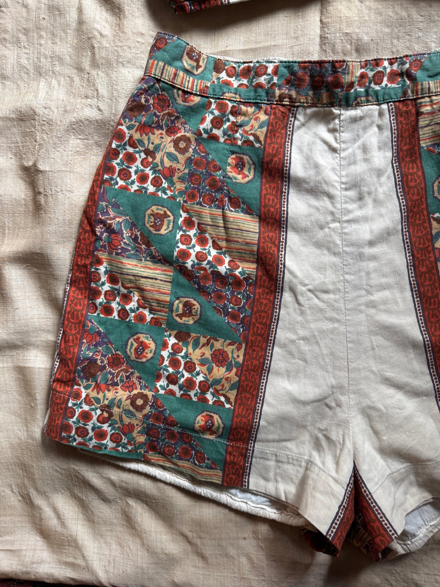 1950s Folk Novelty Print Cotton Play Set- S/M