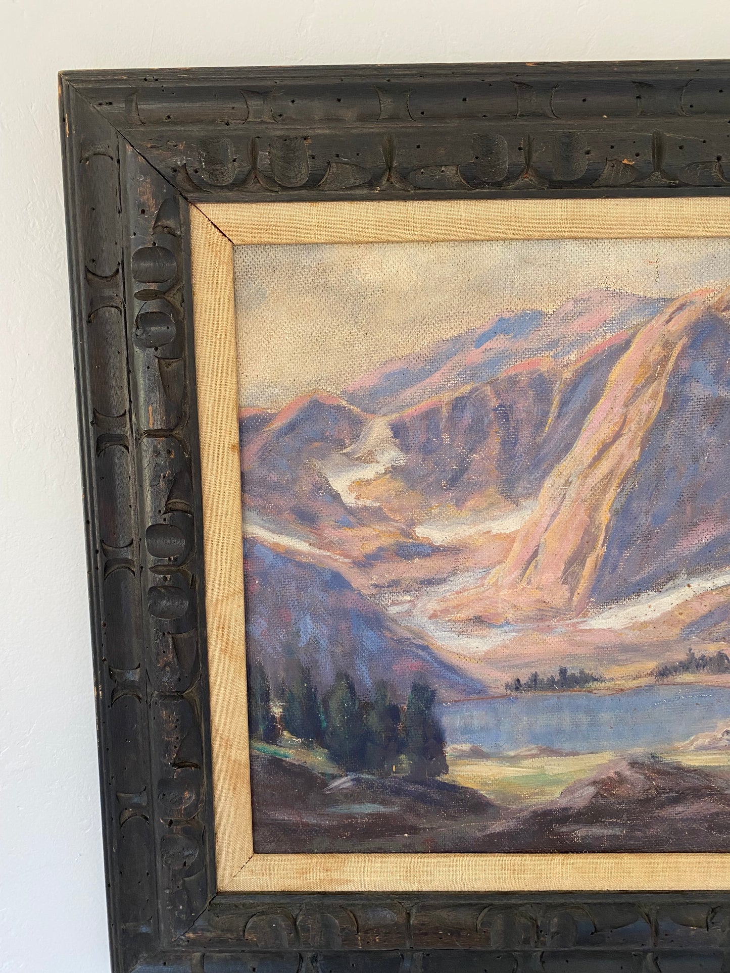 1940s Purple Mountain Range American Landscape Painting- 23x27”