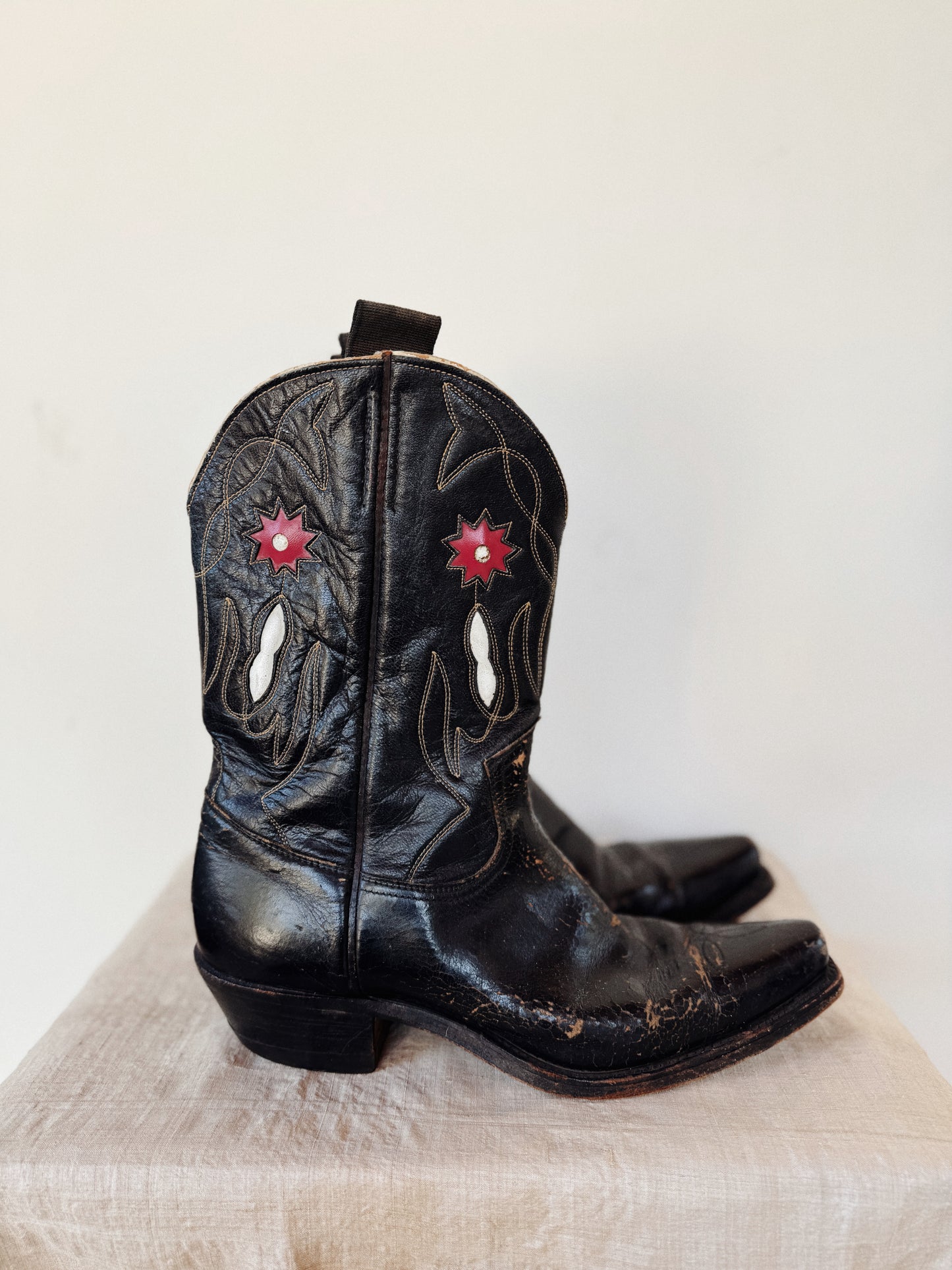 1940s Frye Pee Wee Inlay Cowboy Boots- 7