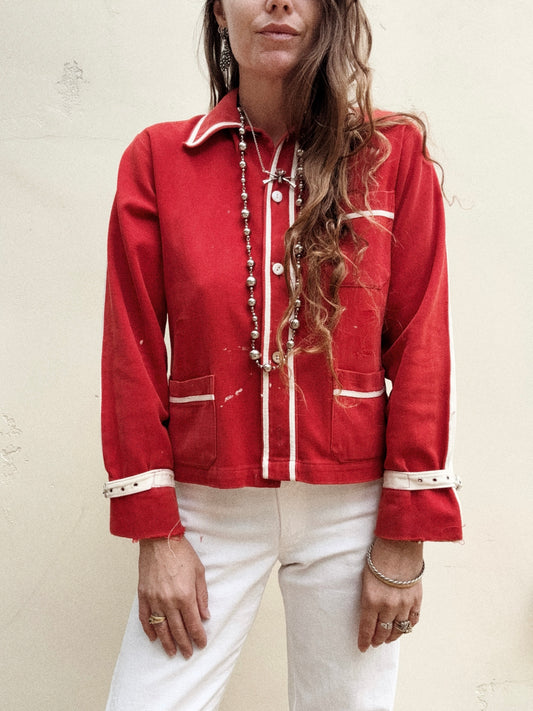 1940s Two Tone “Wolverettes” Chain Stitched Jacket- S/M