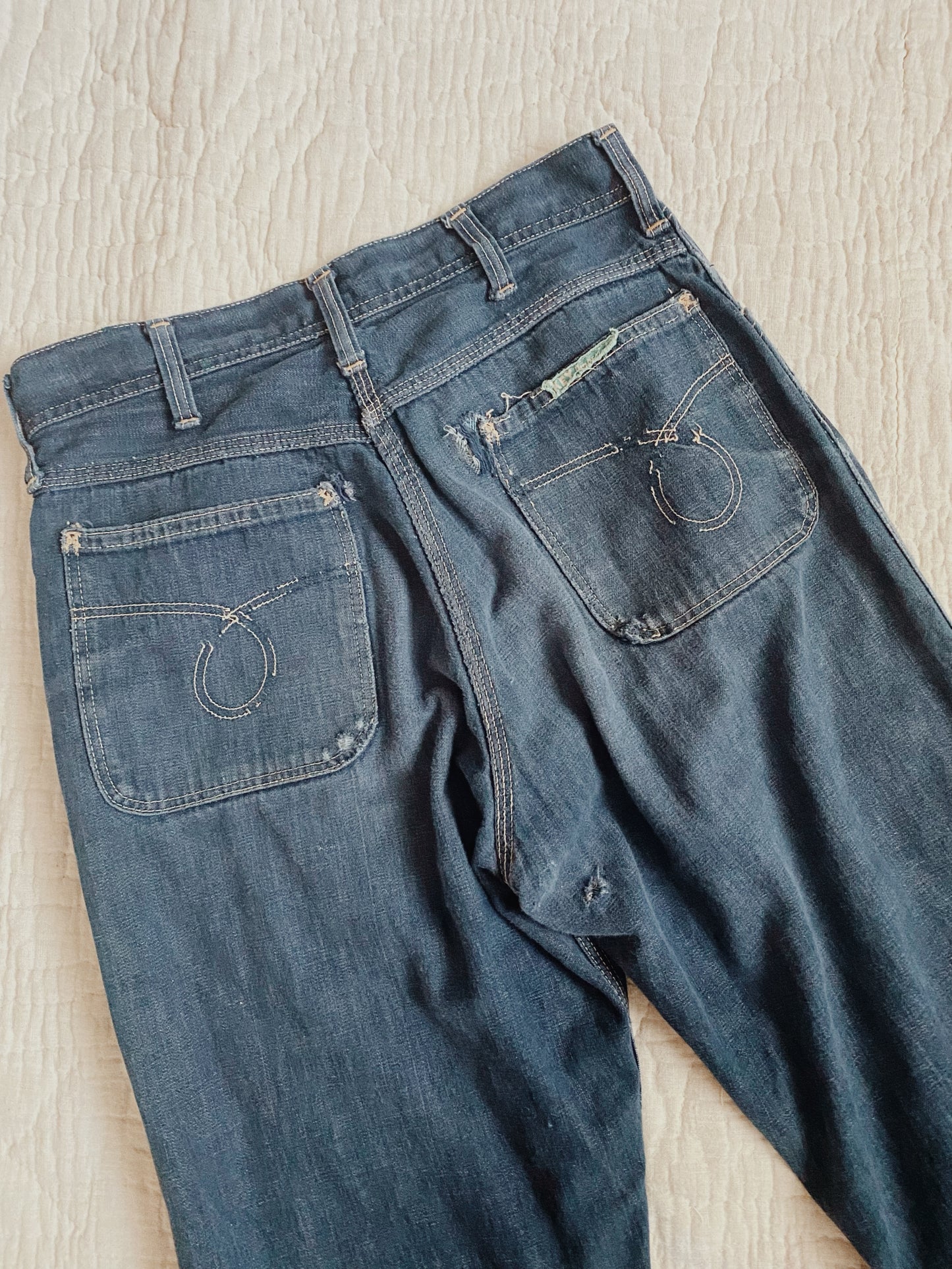 1950s Women’s Key High Waisted Denim Jeans- 29