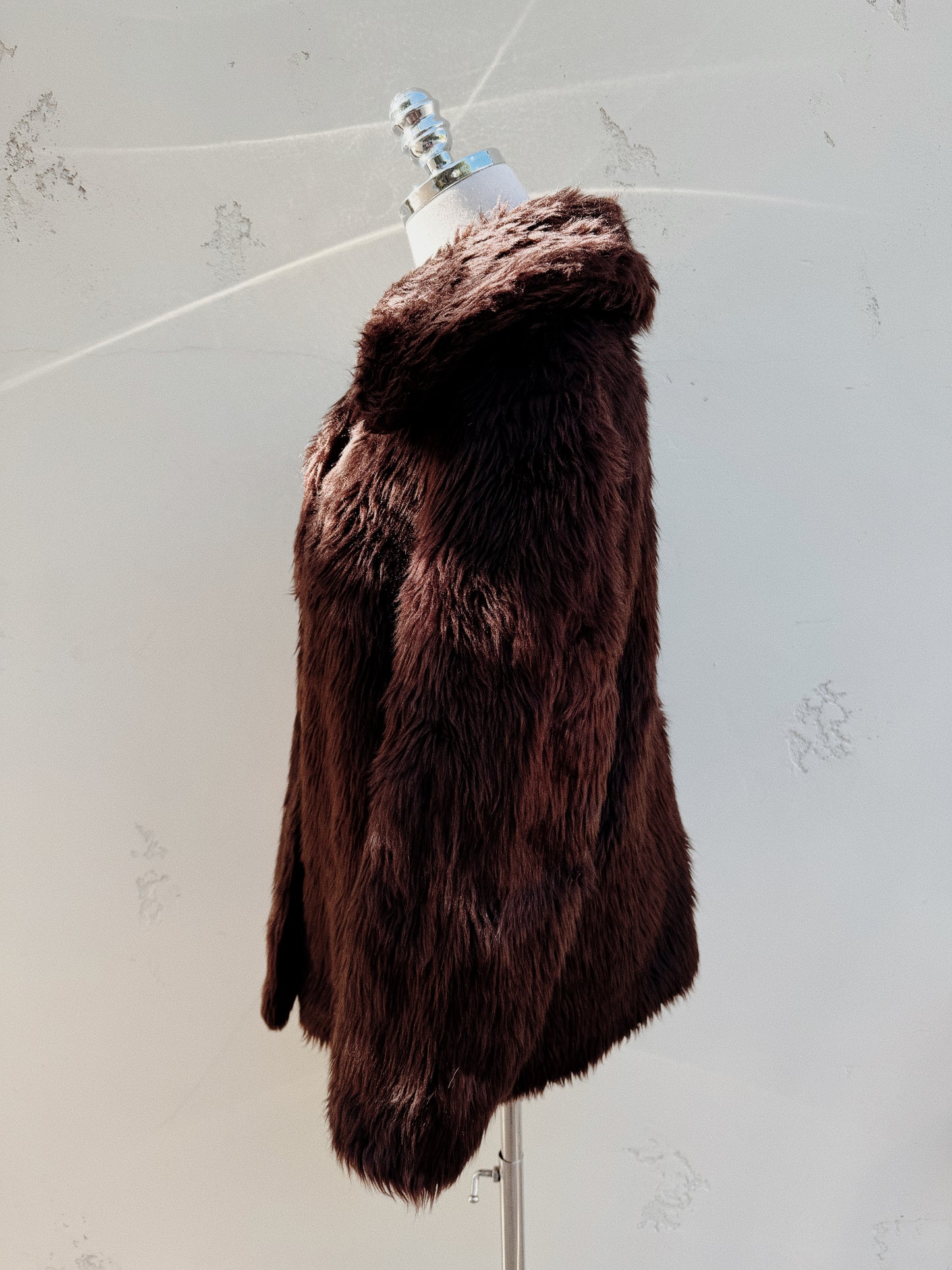 1960s Chocolate Shag Teddy Coat- S/M-M