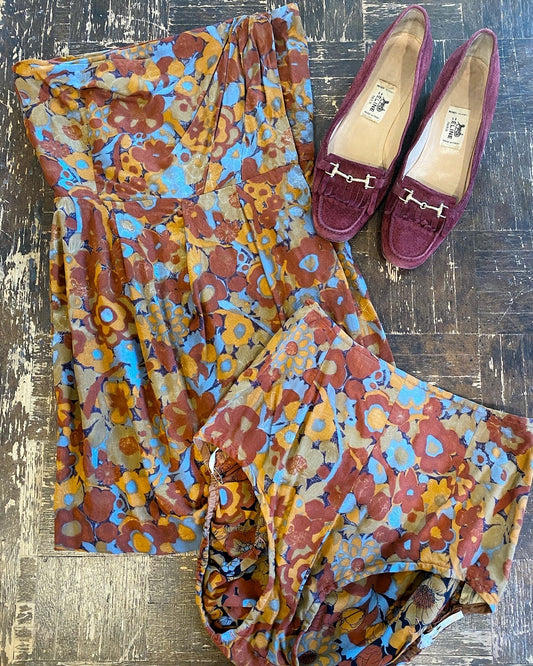 1950s Sarong Rayon Play Suit Set- XS/S