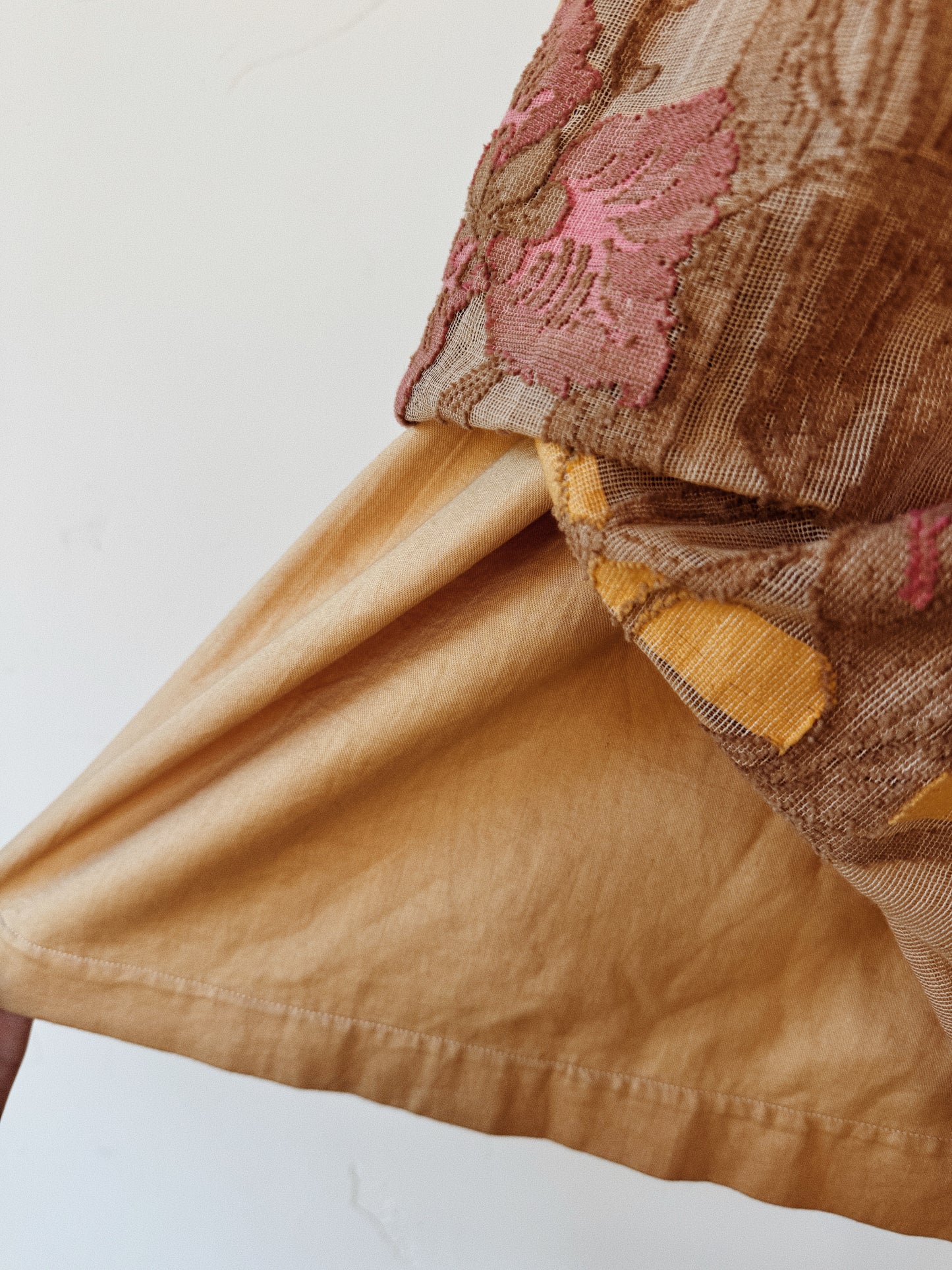 1970s Rare Catherine Buckley Lace + Iris Net Peasant Dress- XS-S