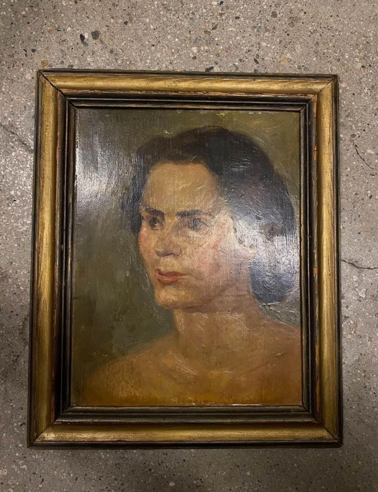 Reserved- 1940s Portrait of a Woman Oil on Wood