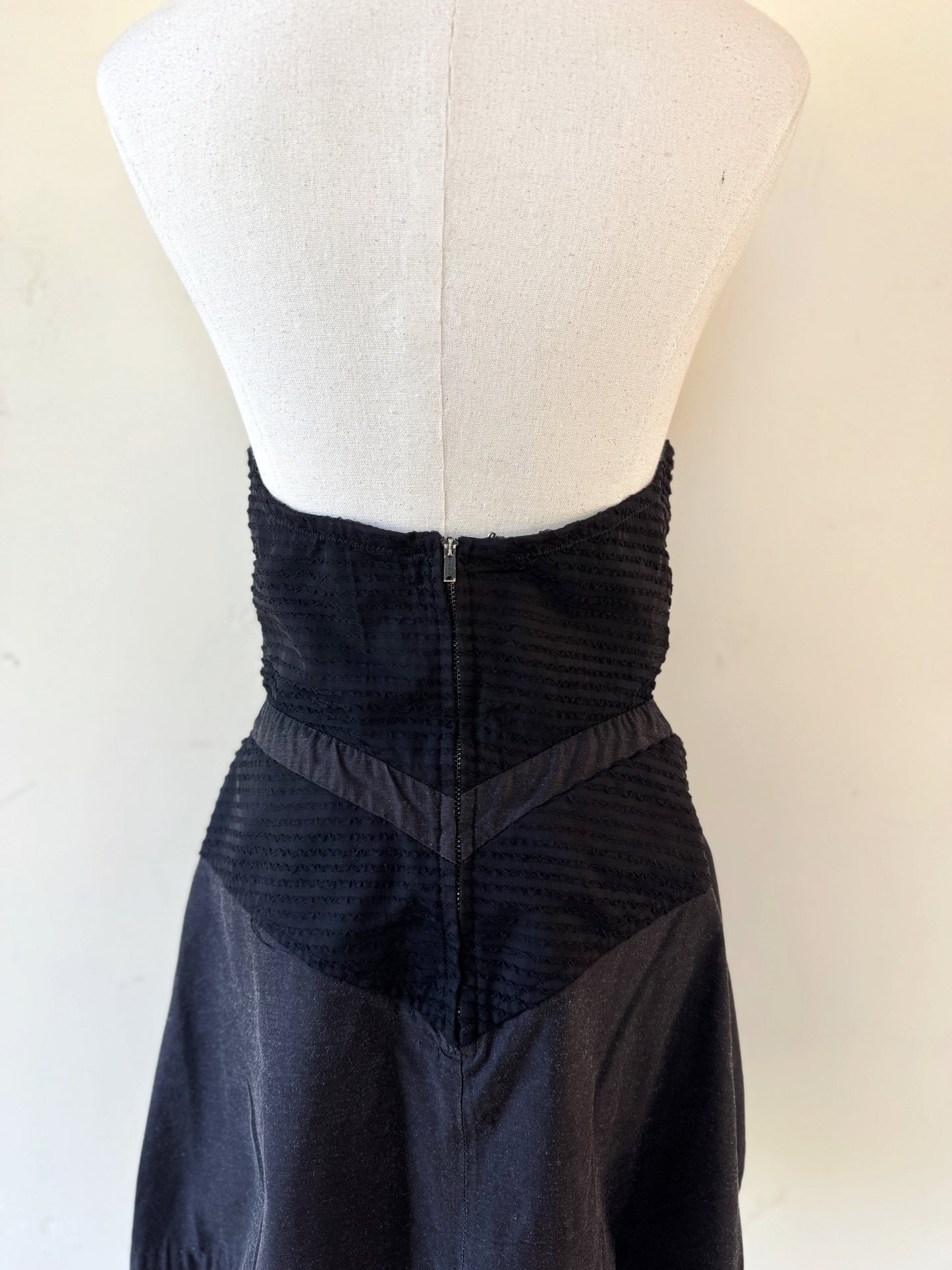 1950s Black Mini Swim Dress- 8