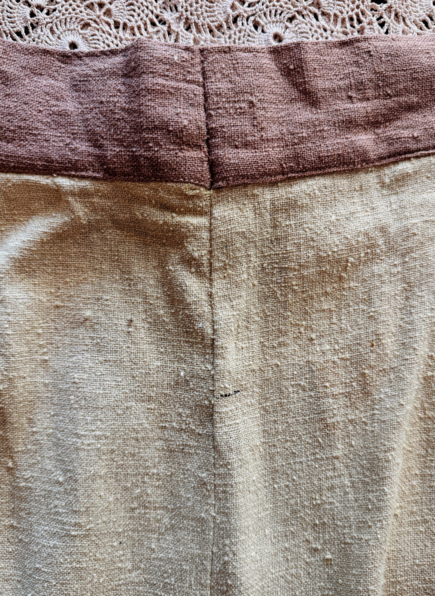 1940s/50s Chocolate + Pistachio Slub Linen Play Set- S-S/M