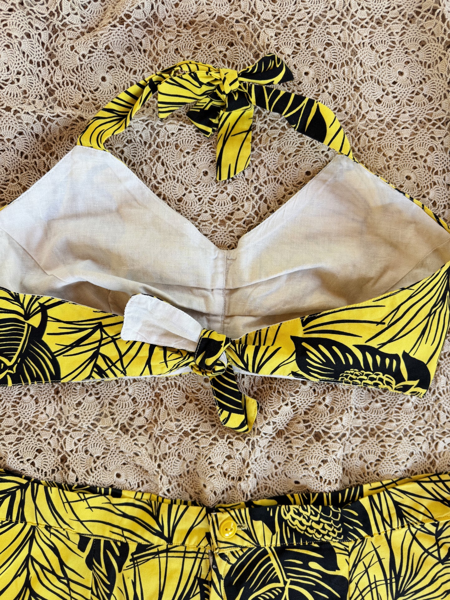 1950s Hawaiian Cotton Halter Play Set - M-M/L