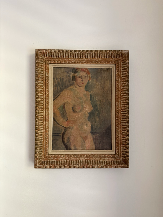 1920s/30s Expressionist Pale Blue Nude- 17 x 14”