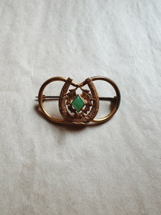 Antique 1800s Lucky Horseshoe Brooch