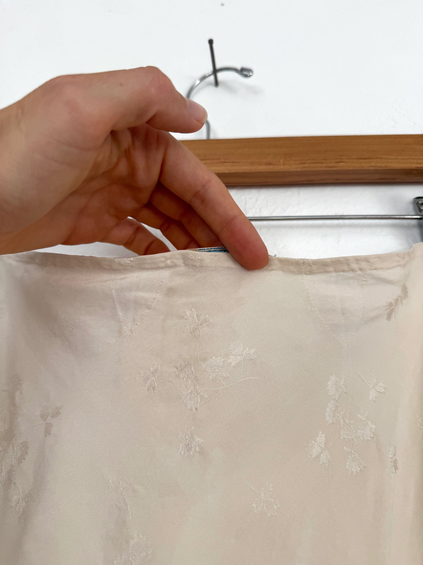 1930s Ivory Imported Silk Jacquard Embroidered Tap Shorts- M