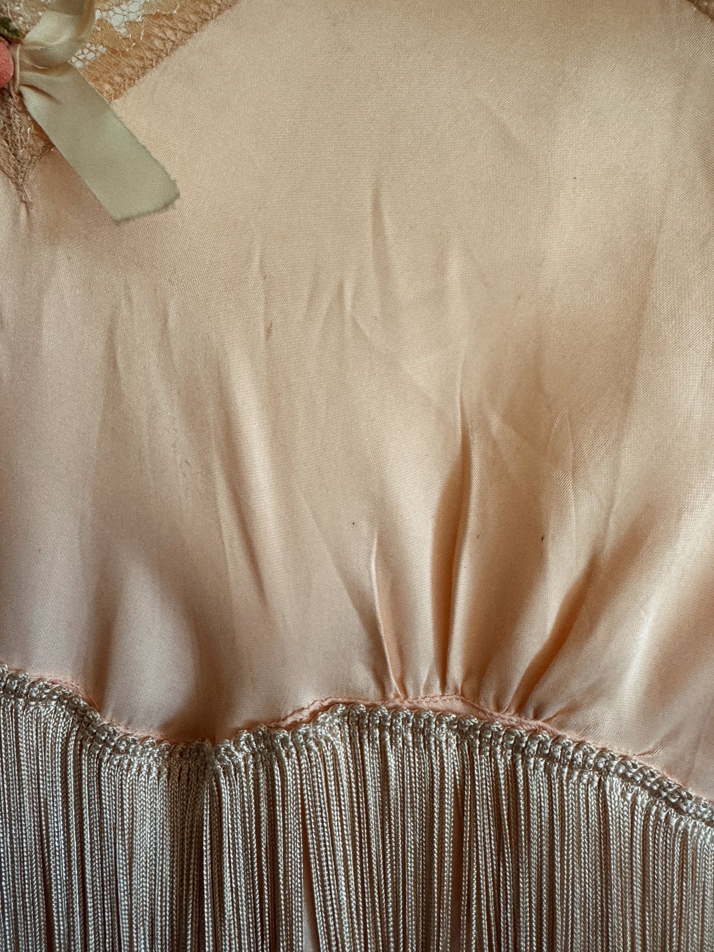 1950s One of a Kind Fringe Flapper Mini Slip Dress- S/M-M