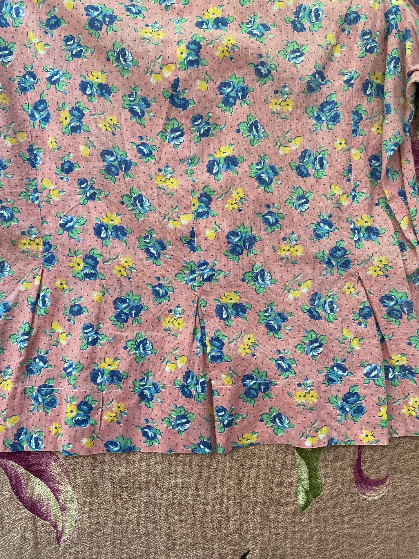1930s French Cotton Floral Feedsack Set- S/M