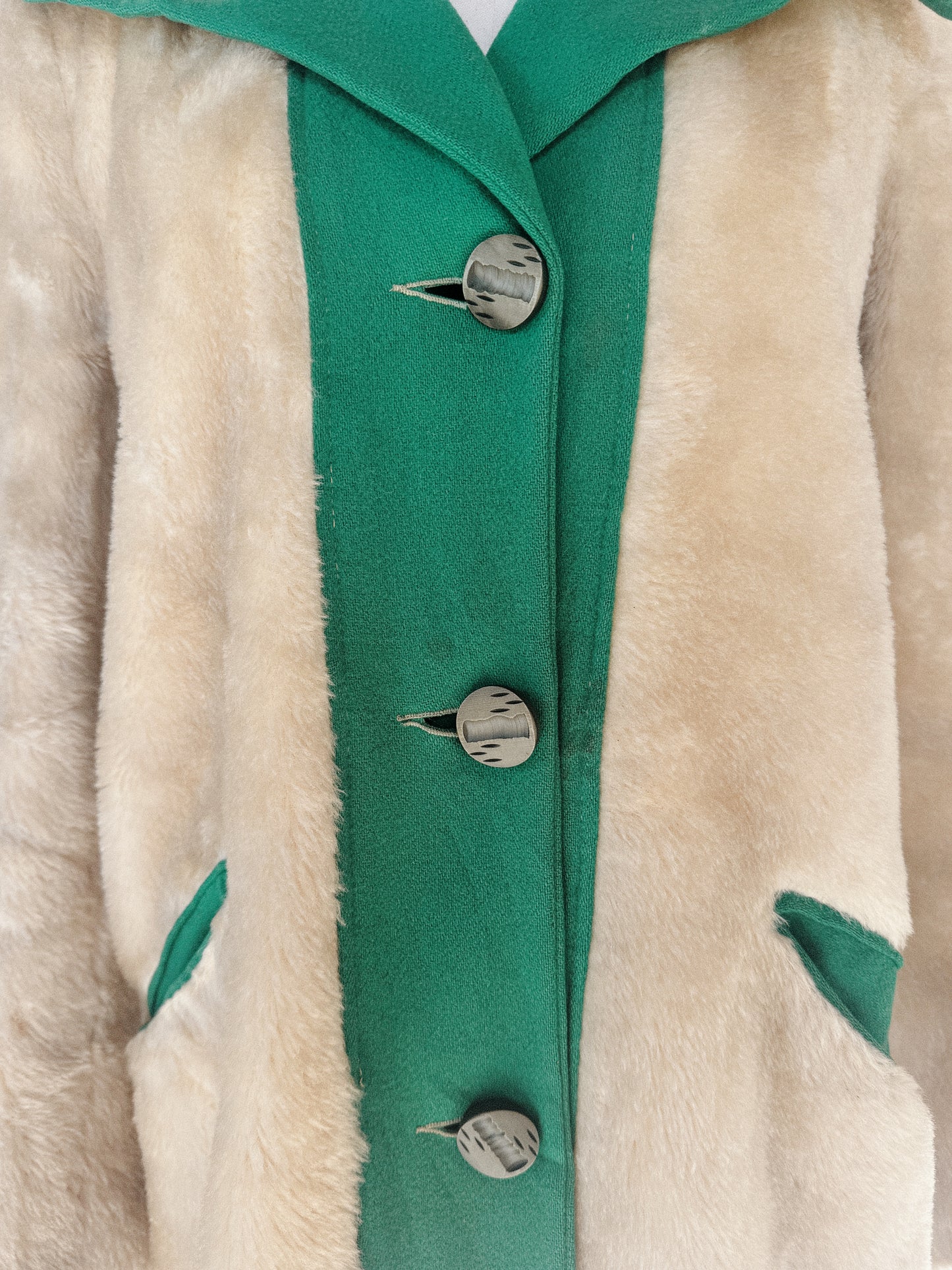 1930s/40s Teddy Bear Coat w/ Puffed Shoulders- S/M-M