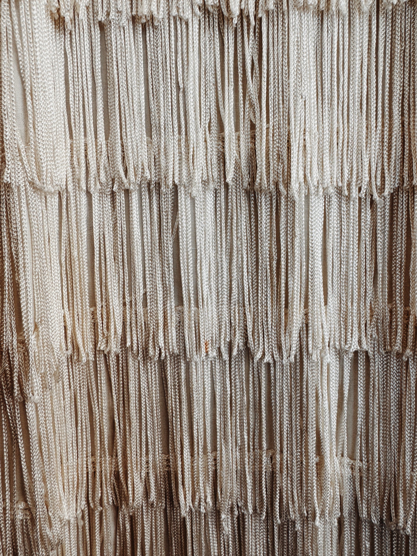 1950s White Tiered Fringe Hourglass Evening Gown- S