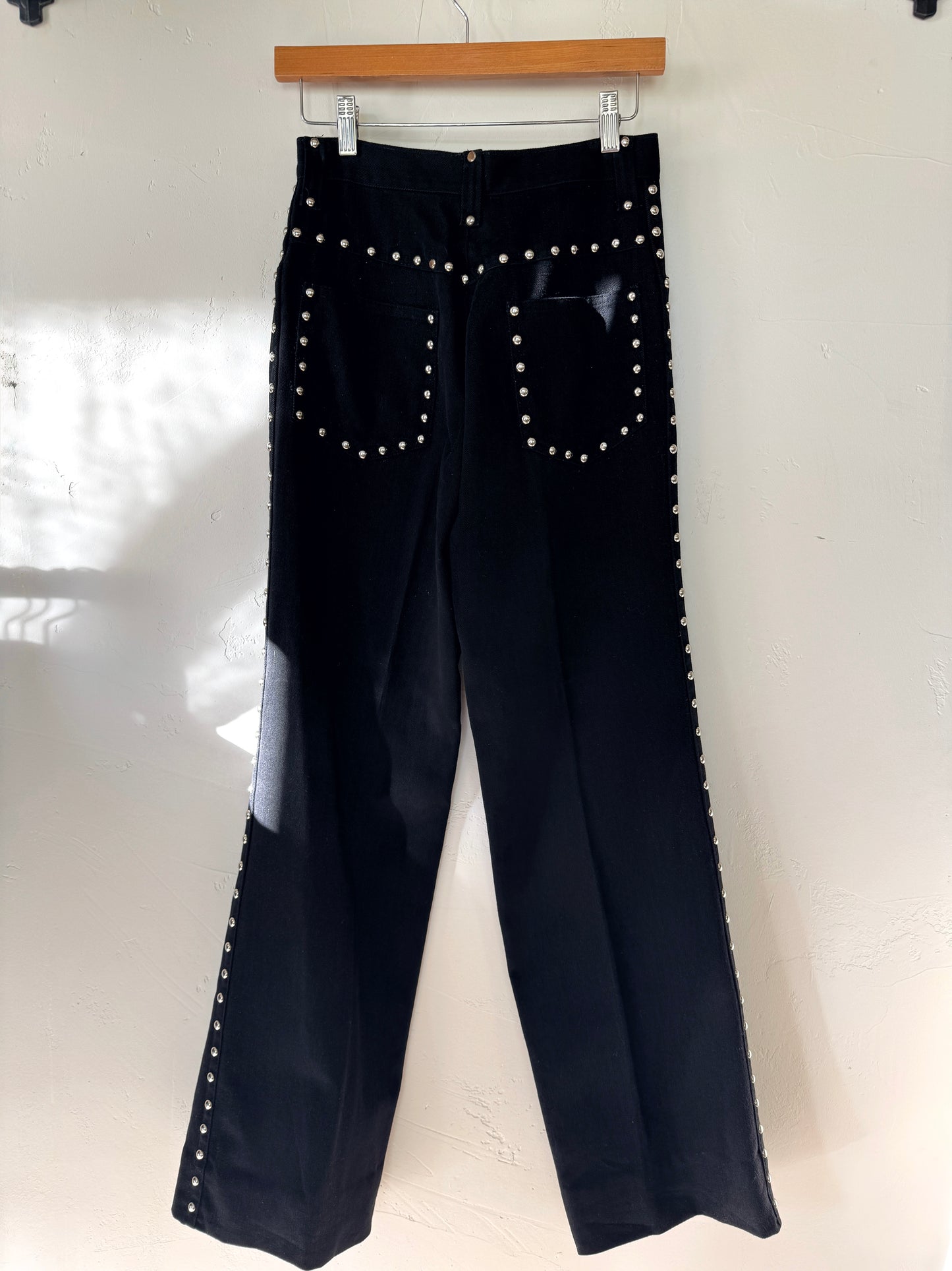 1970s Black Roncelli Studded Pant Set- S/M