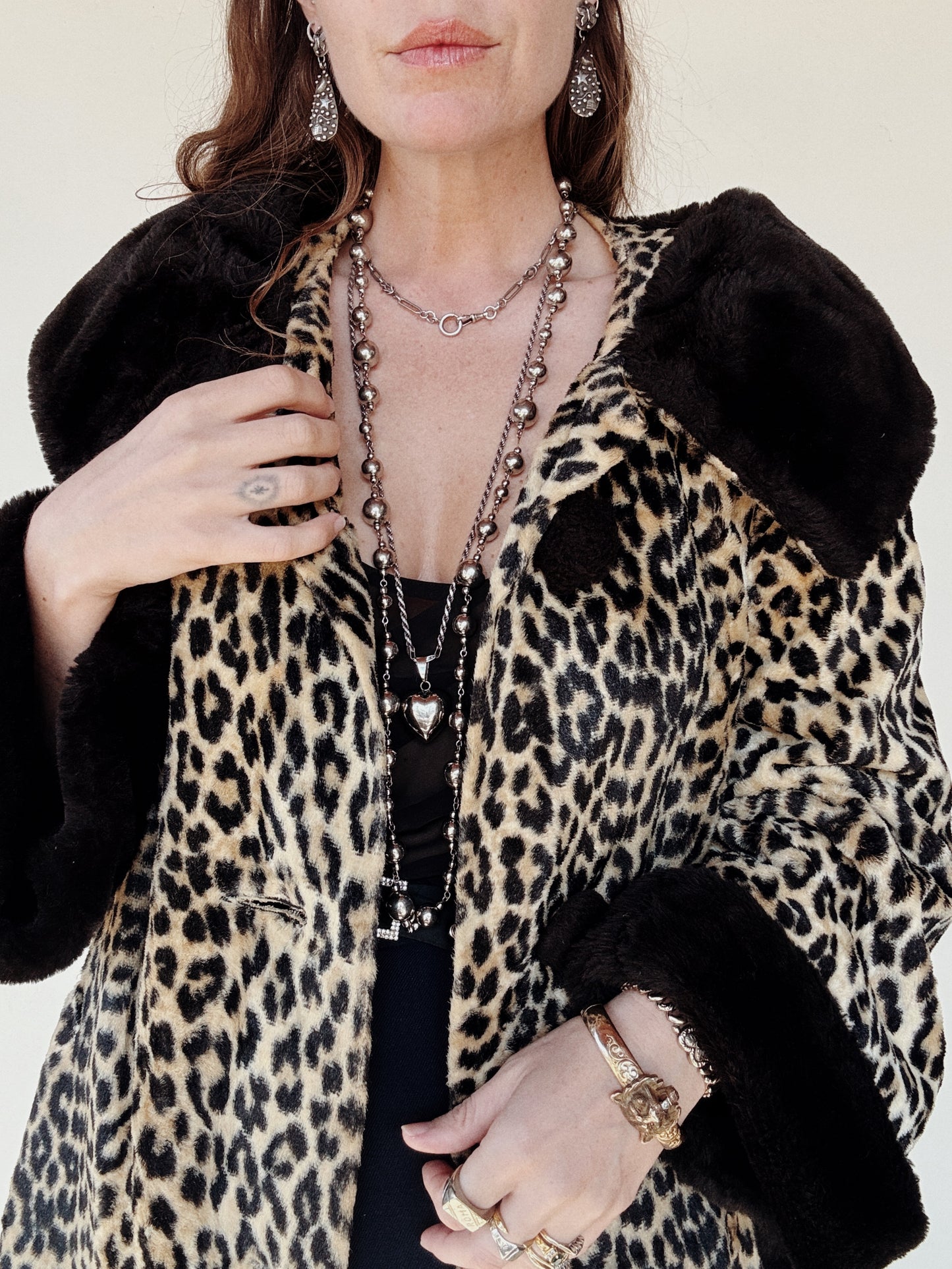 1960s Leopard Faux Fur Coat