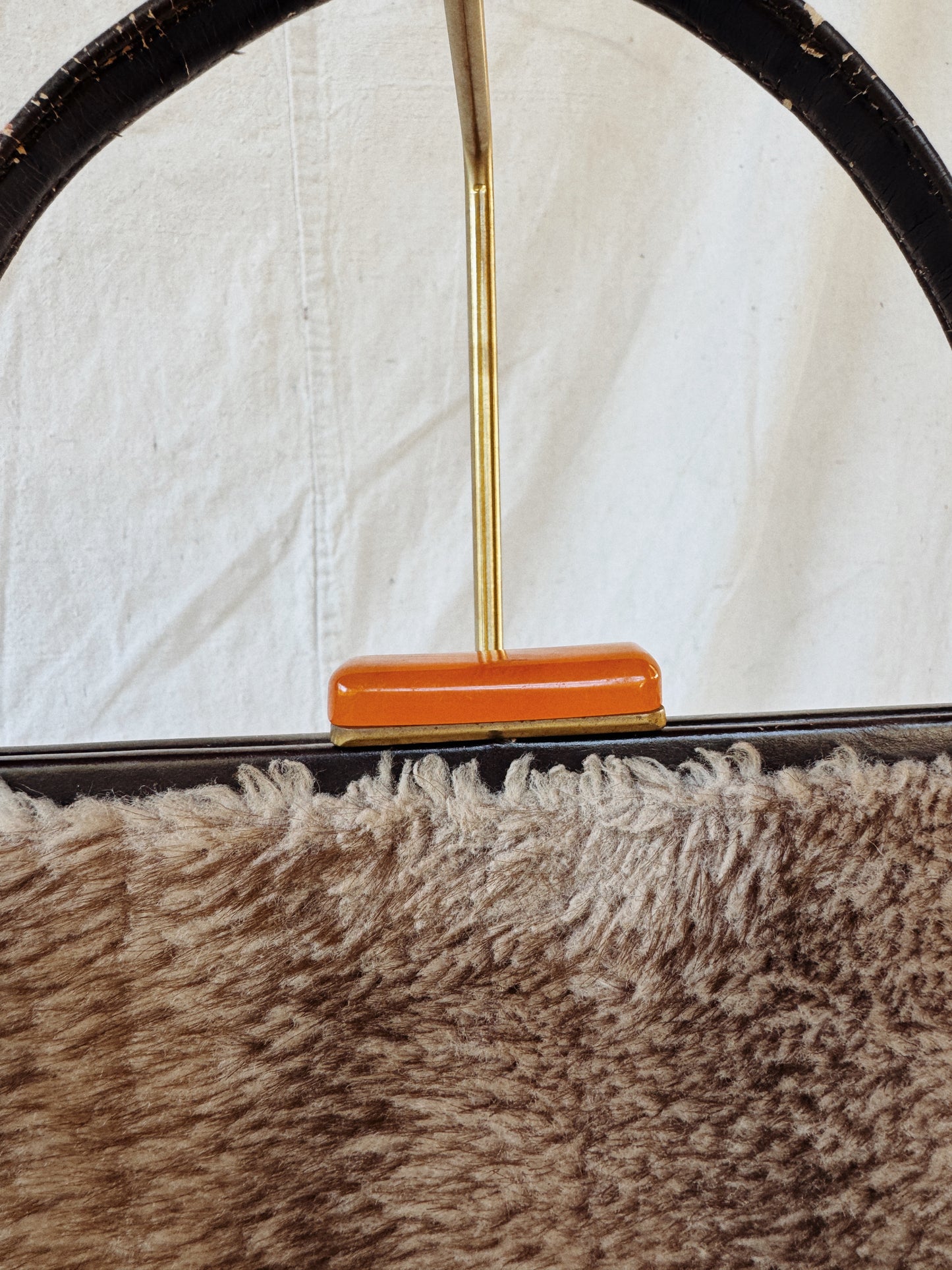 1950s/60s Jumbo Fuzzy Faux Fur Handbag
