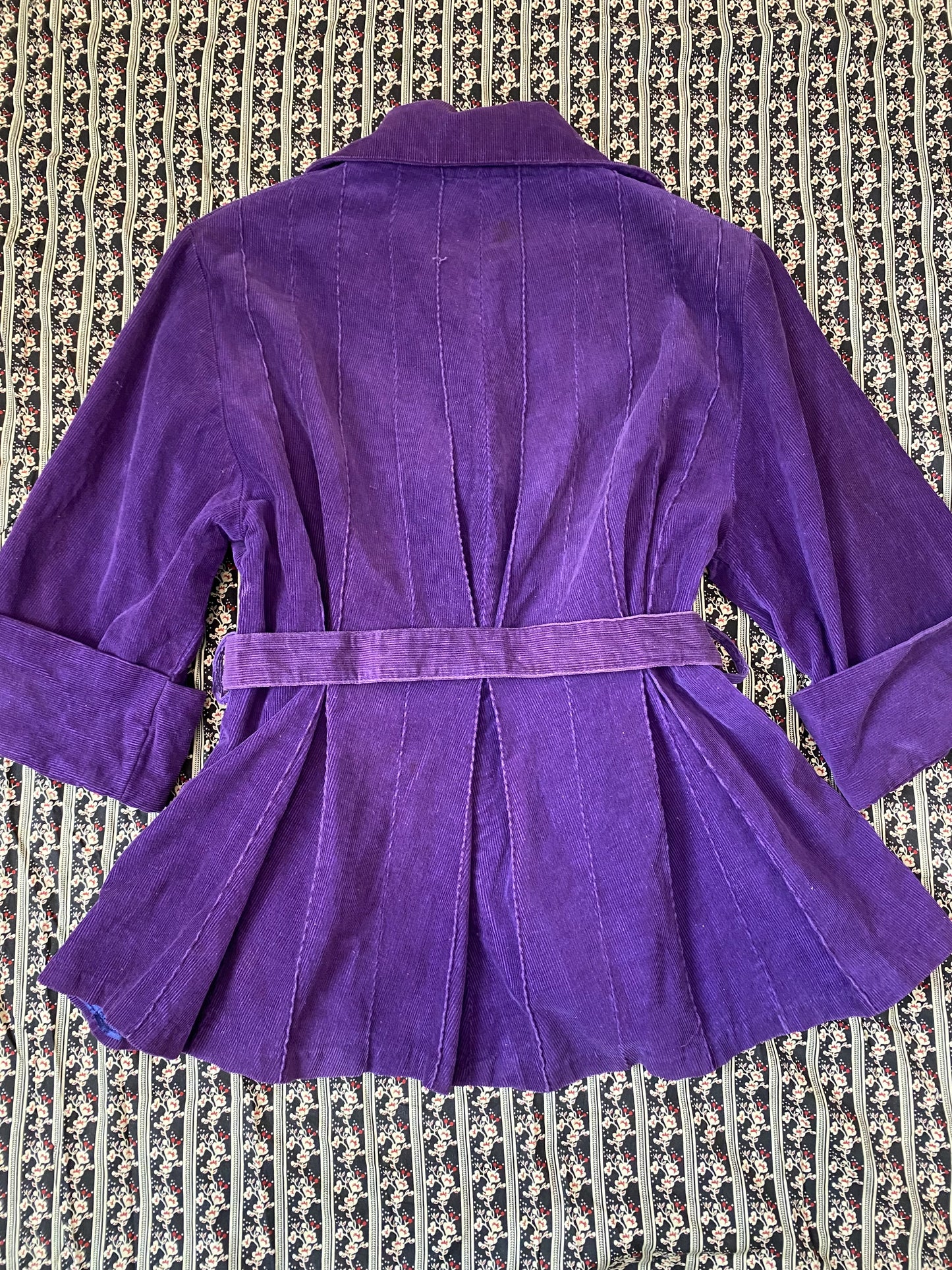 1930s/40s Purple Faded Corduroy Belted Jacket- M/L