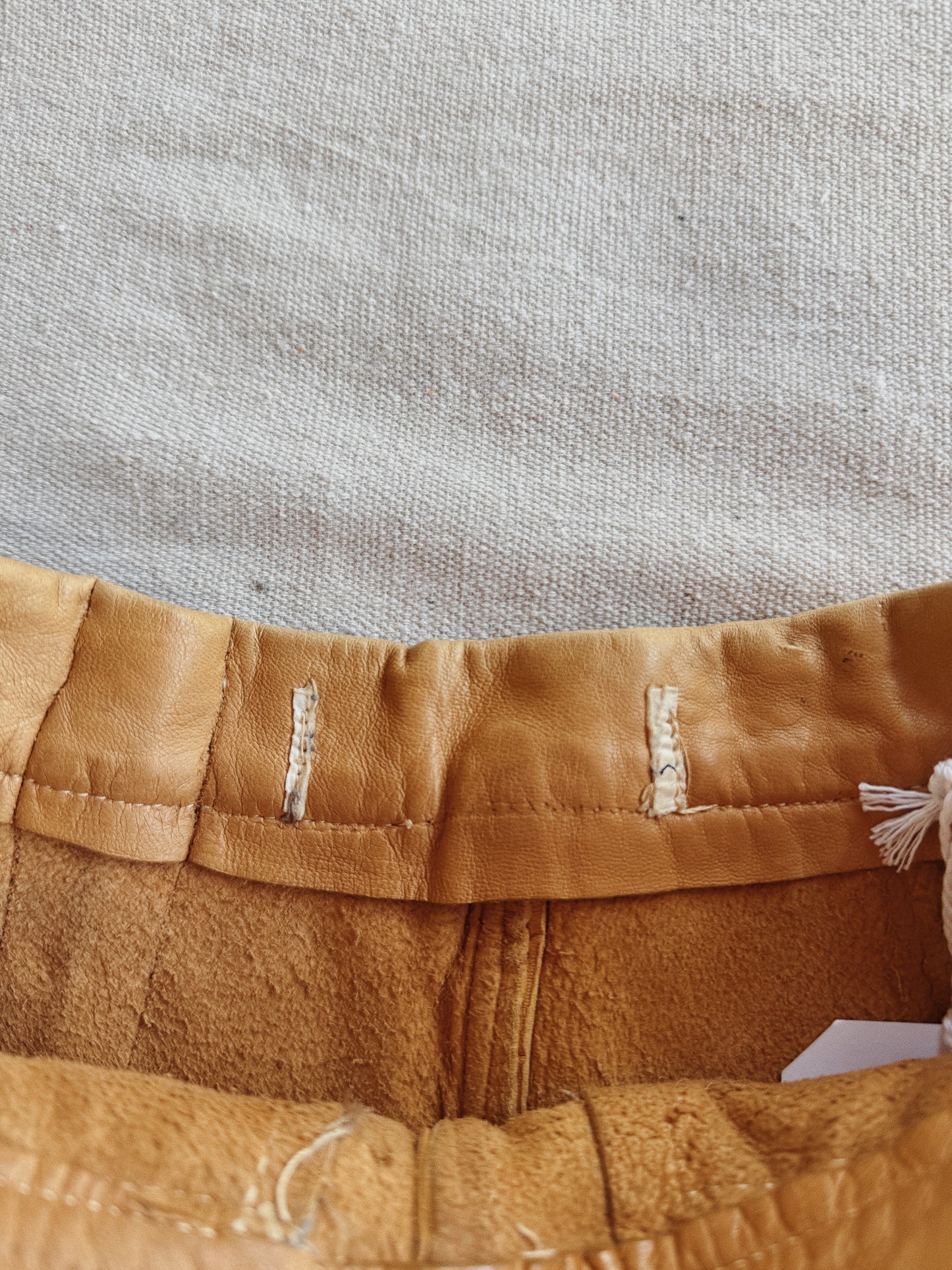 1930s/40s Hand Painted Buckskin Leather Western Skirt w/ Chain Zips + Side Cinches- M-M/L