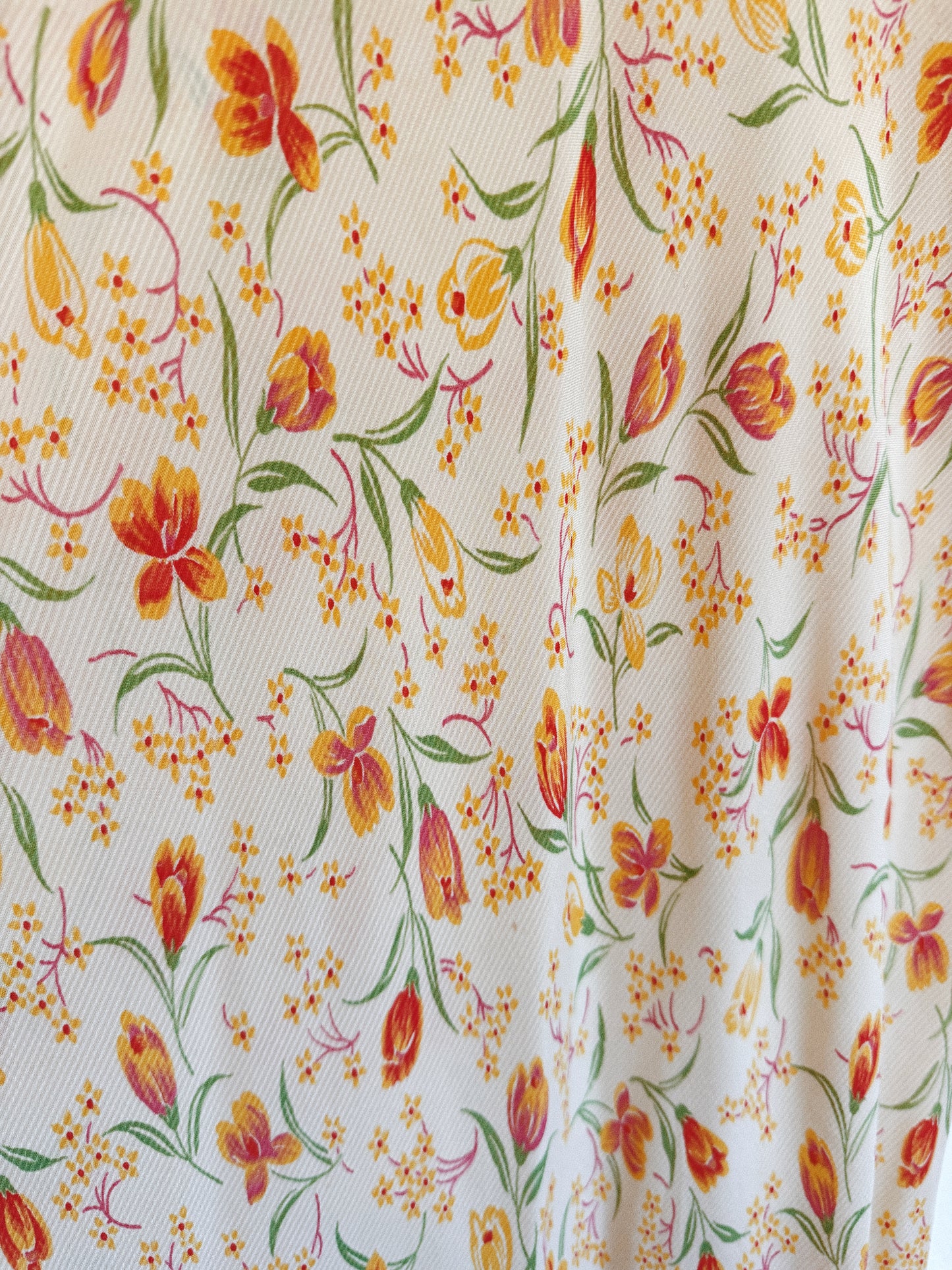 1930s/40s Tulip + Spring Bloom Bias Cut Slip Dress- S-S/M