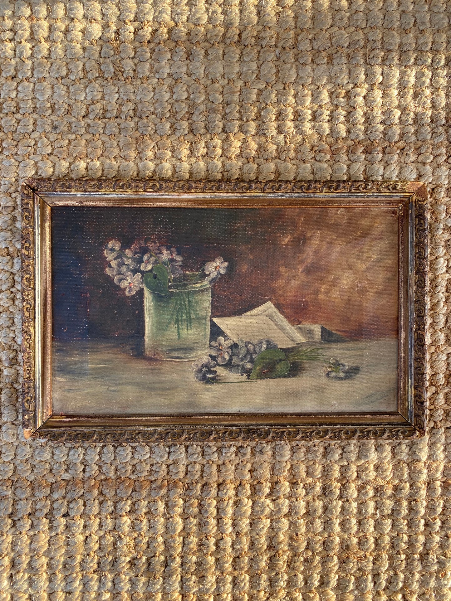 Antique Framed Floral Still Life. Oil on Canvas- 10x16”