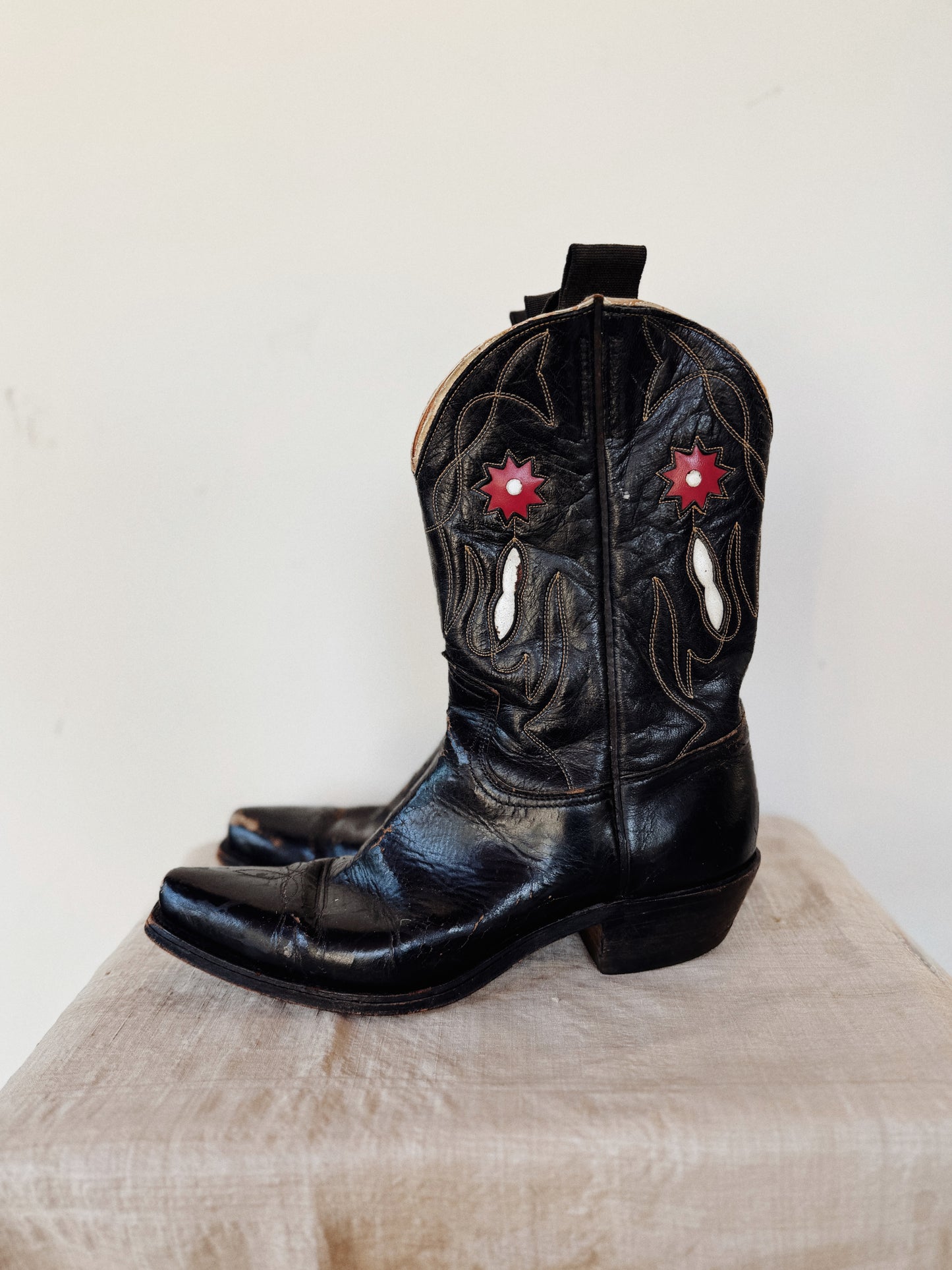 1940s Frye Pee Wee Inlay Cowboy Boots- 7