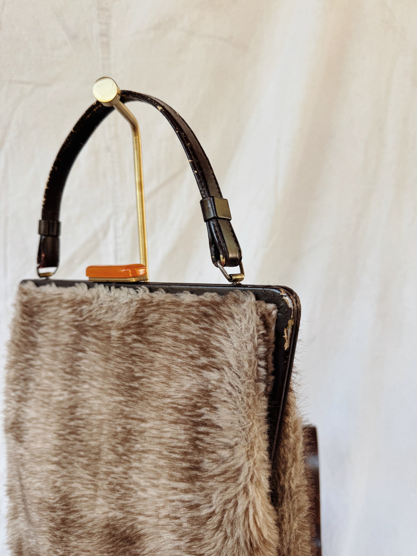 1950s/60s Jumbo Fuzzy Faux Fur Handbag