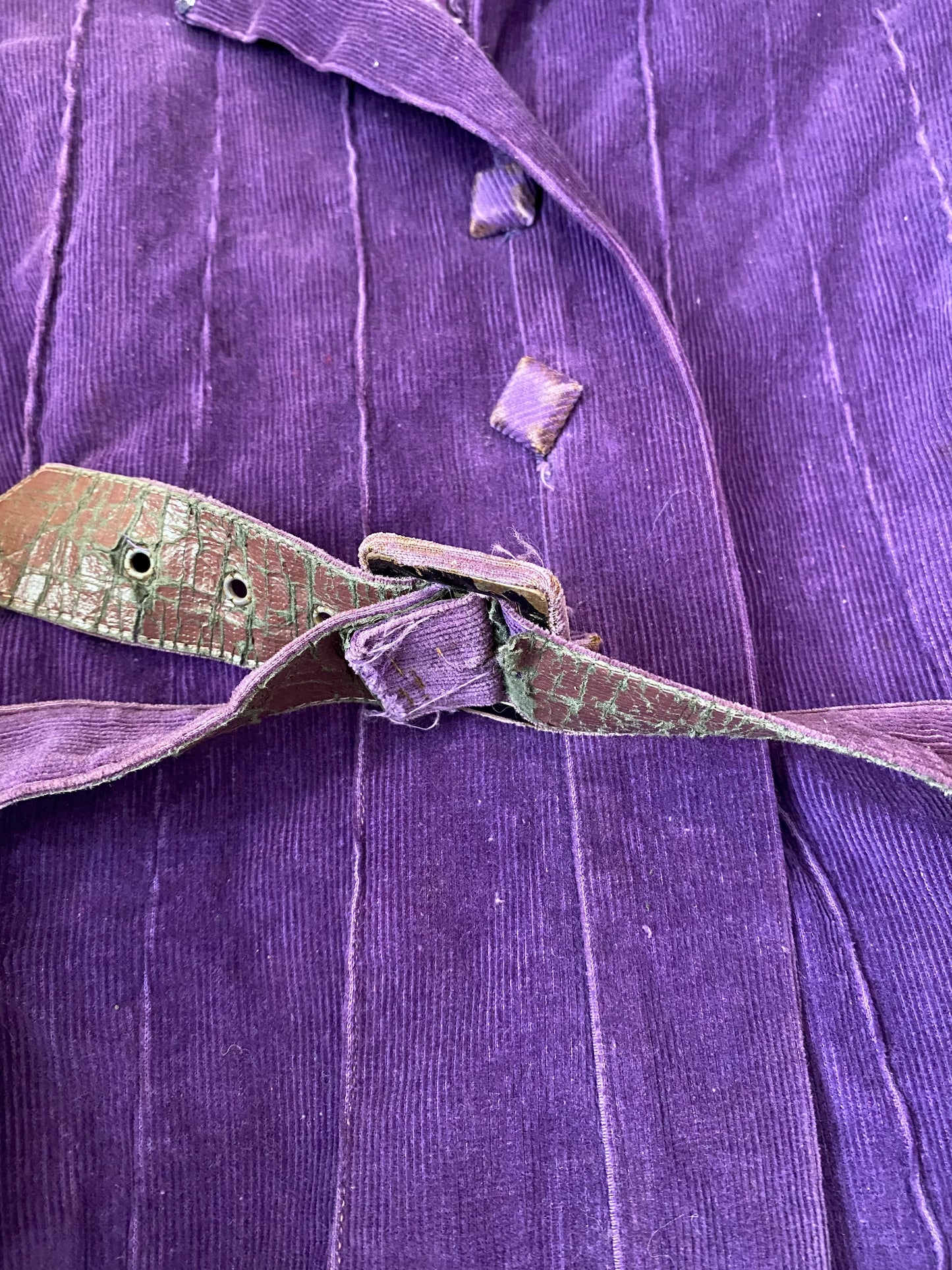 1930s/40s Purple Faded Corduroy Belted Jacket- M/L