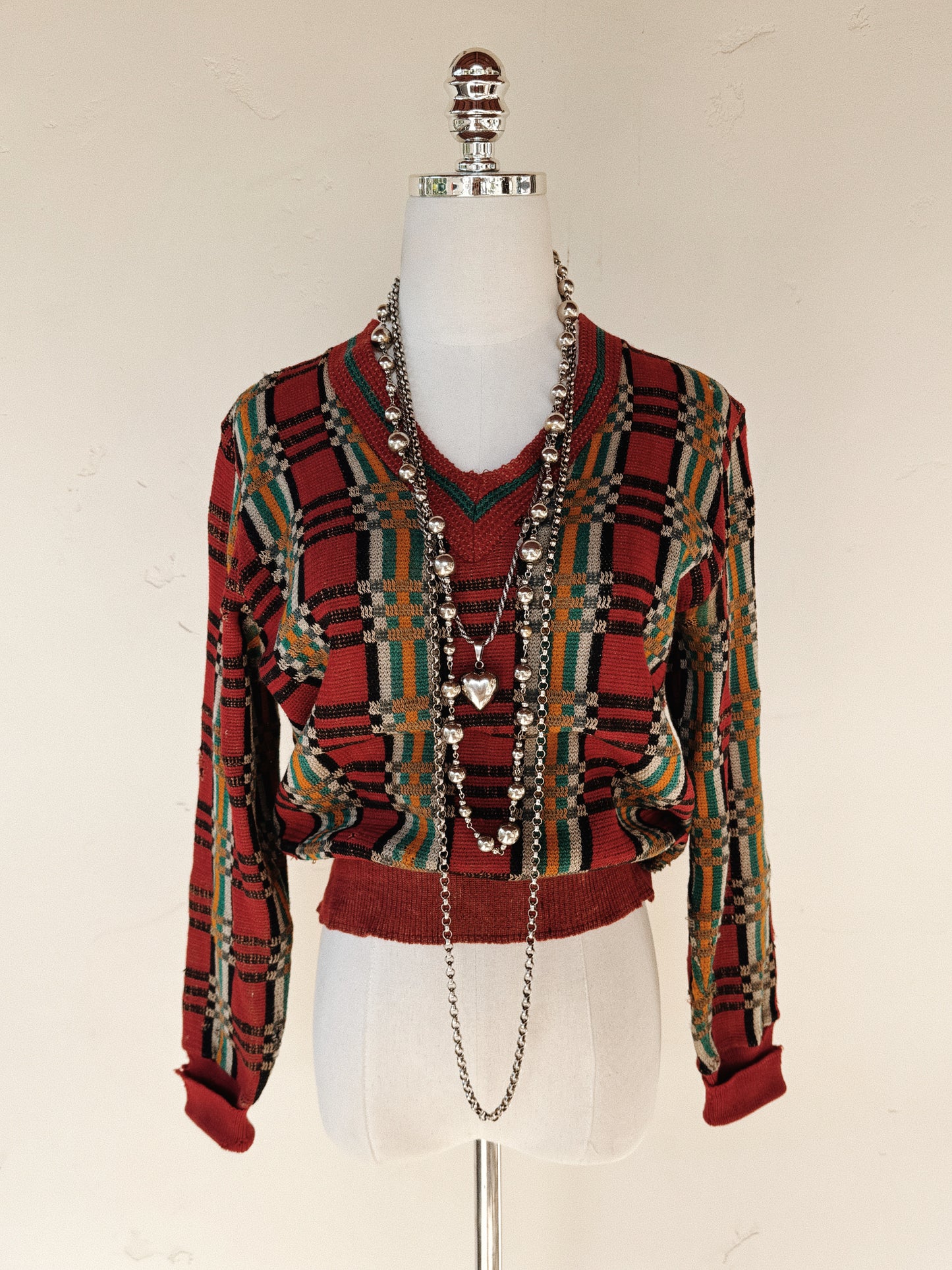 1920s Art Deco Worn Knit Sweater by Bradley- S/M-M