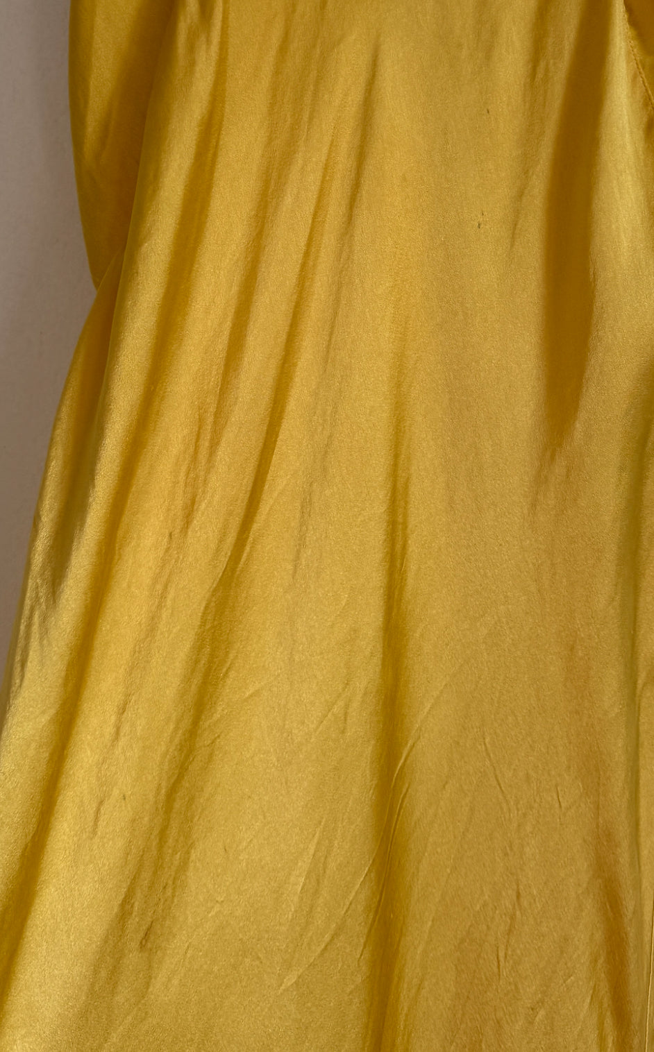 1940s Marigold Silk + Lace Spaghetti Strap Slip Dress- S/M-M