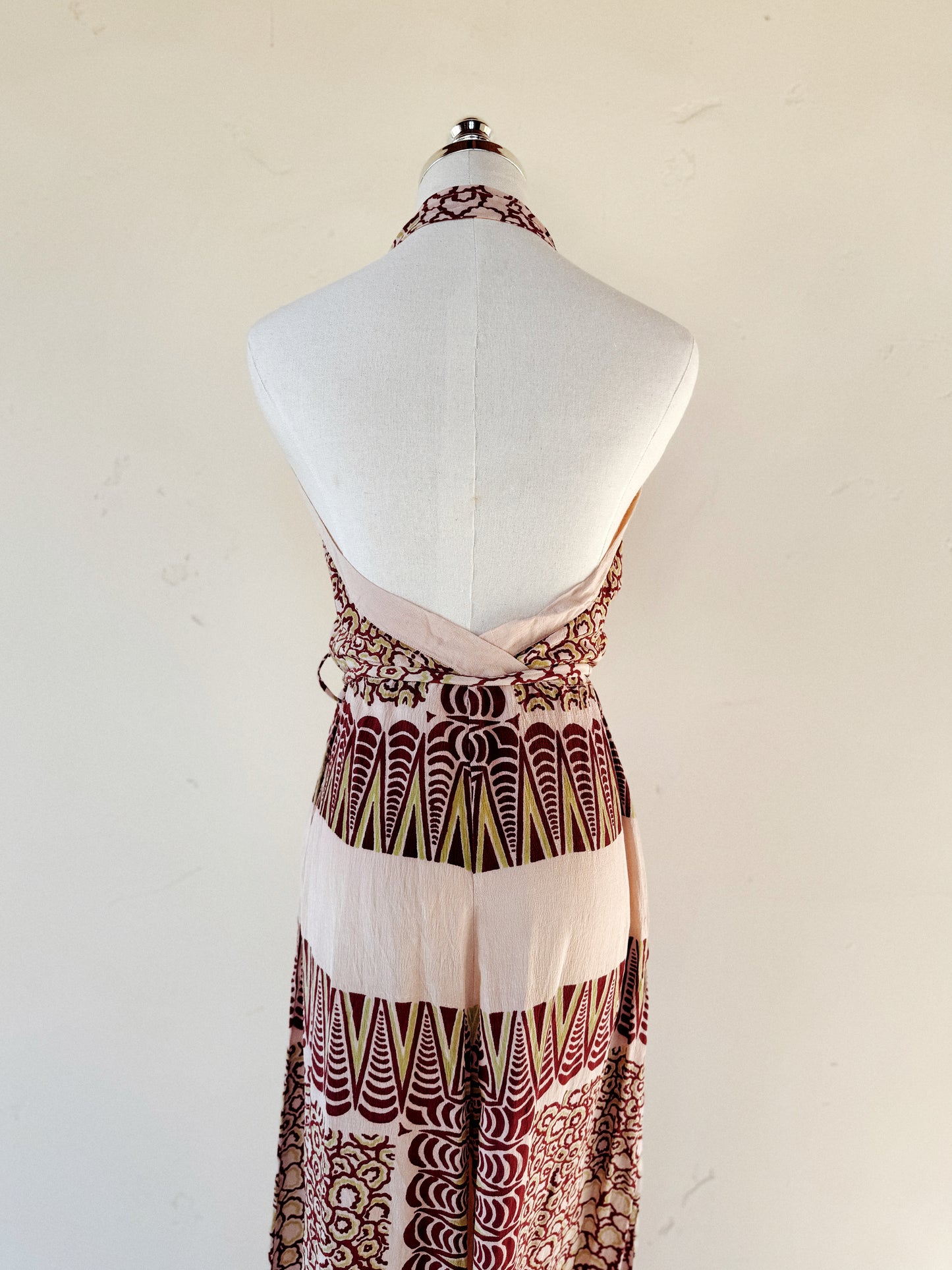 1930s Rare Avant Garde Deco Palazzo Beach Pajama Jumpsuit- S/M-M