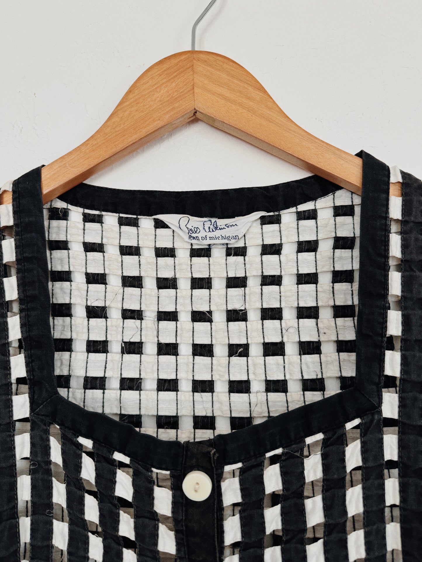 1950s Bill Atkinson Black + White Cage Top- S