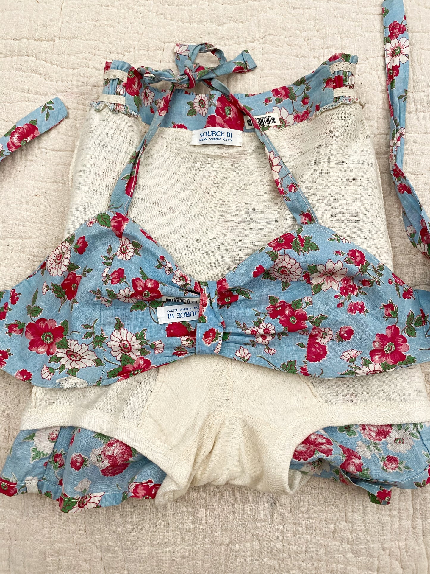 1940s Pristine Ditzy Floral Cotton Playsuit- XS/S