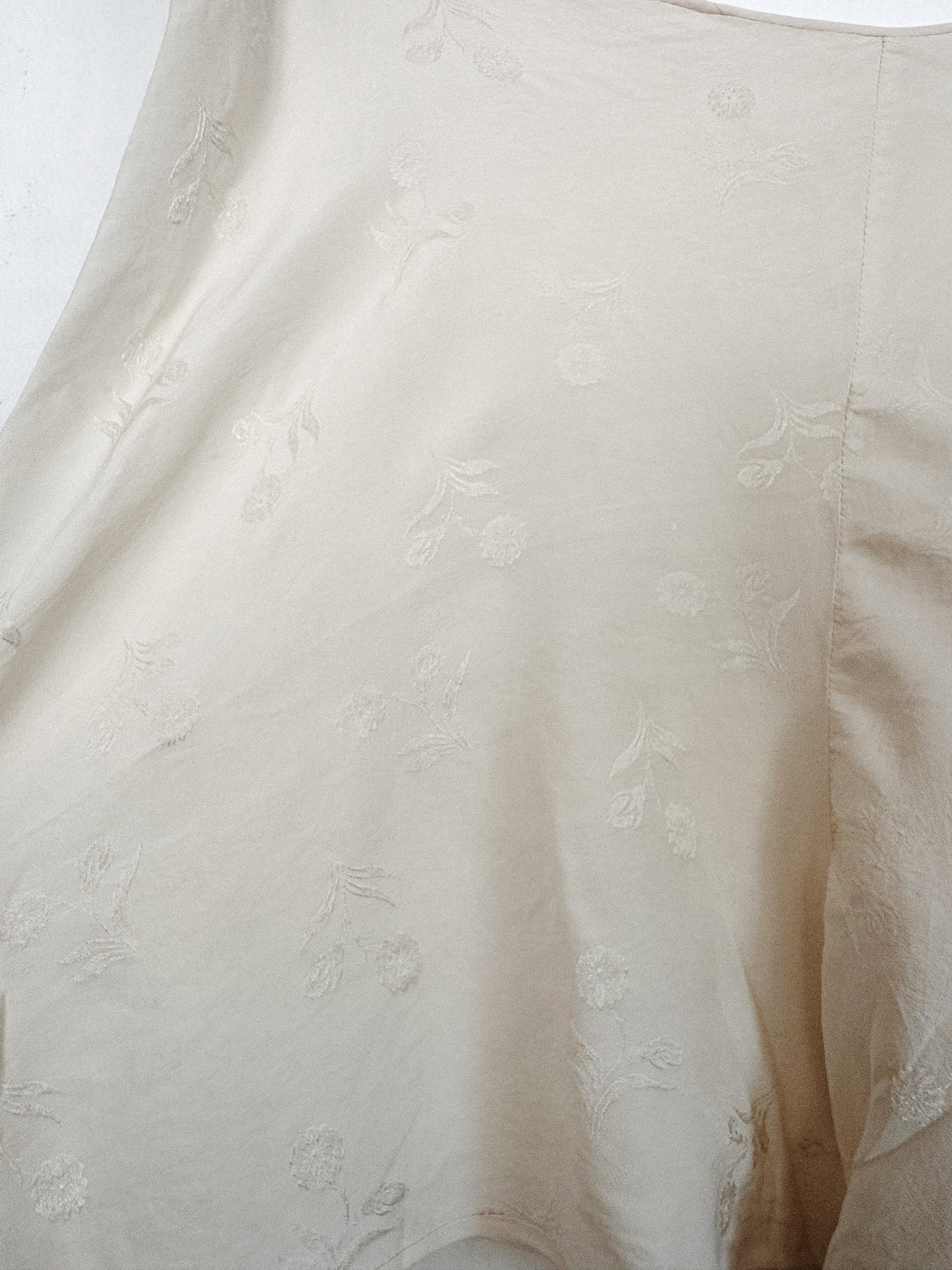 1930s Ivory Silk Jacquard Embroidered Tap Shorts- M/L