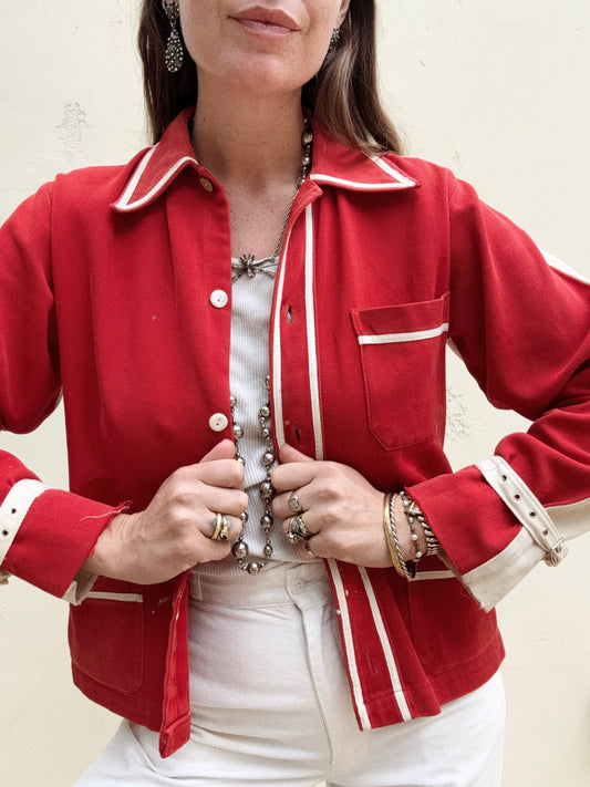 1940s Two Tone “Wolverettes” Chain Stitched Jacket- S/M