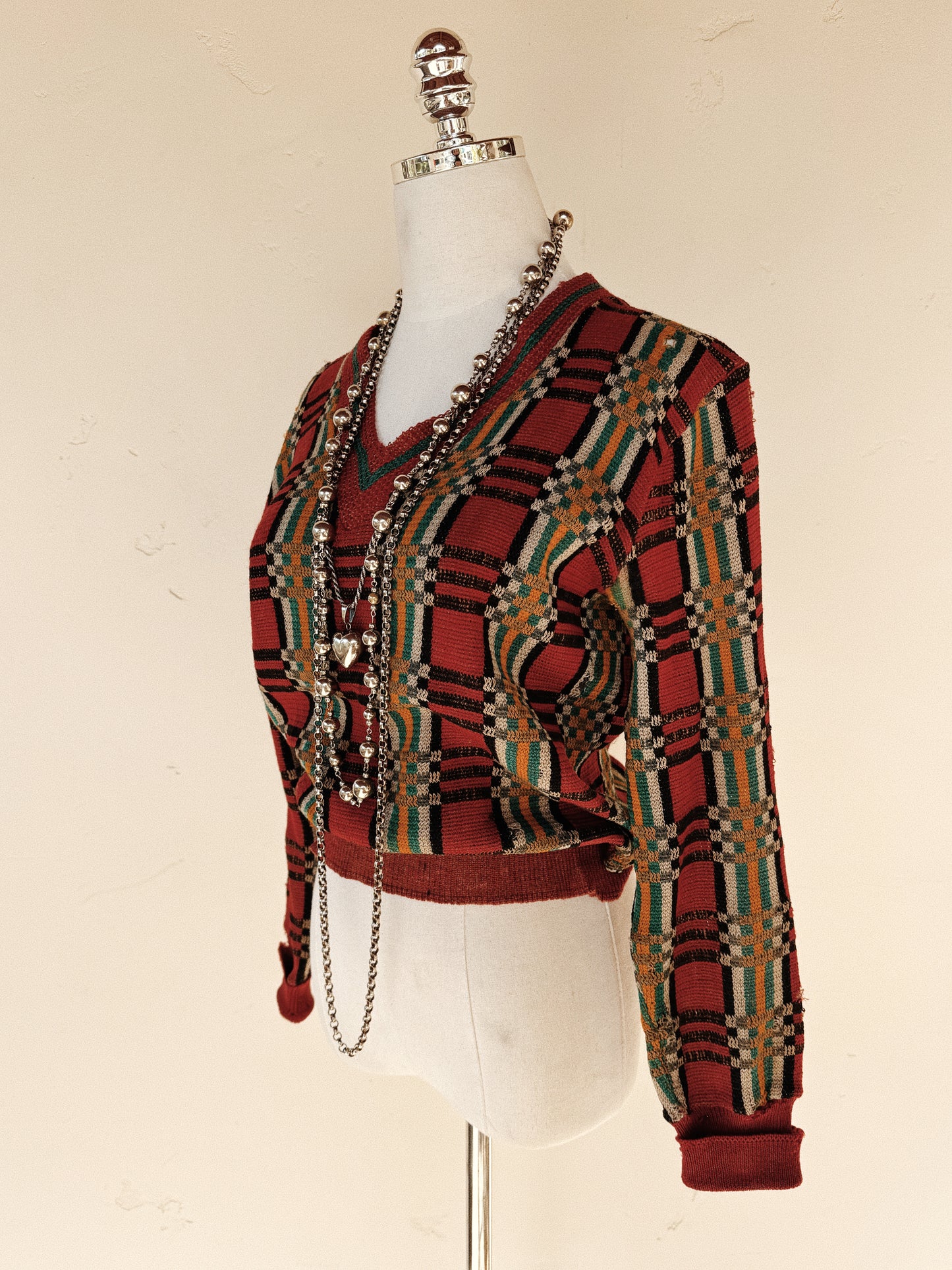 1920s Art Deco Worn Knit Sweater by Bradley- S/M-M
