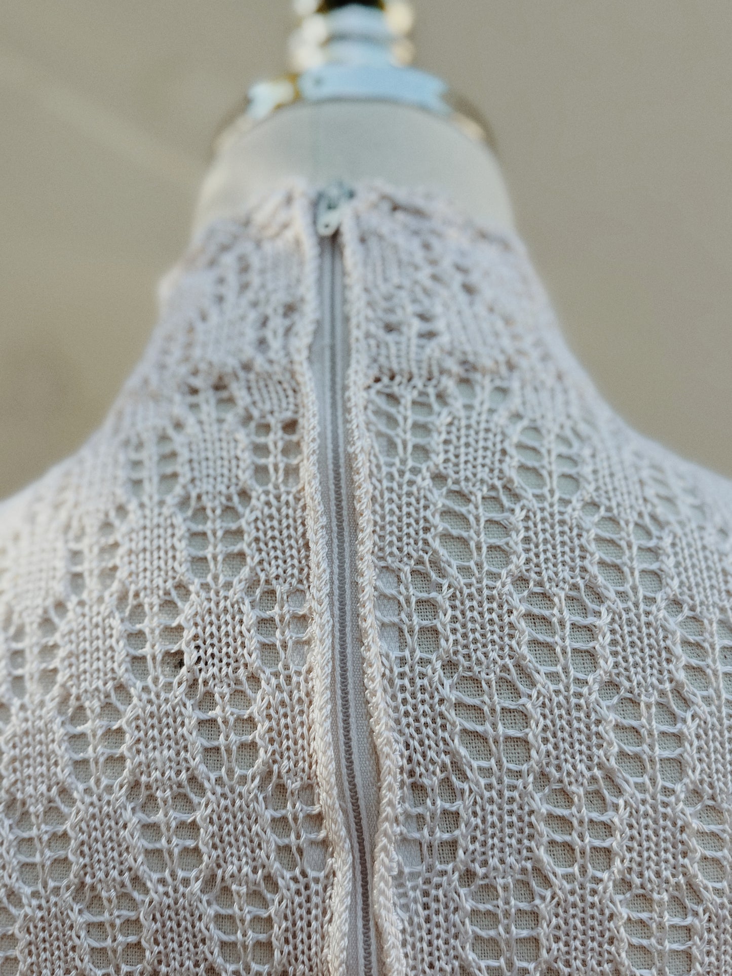 1970s White Crocheted Dress- XS/S