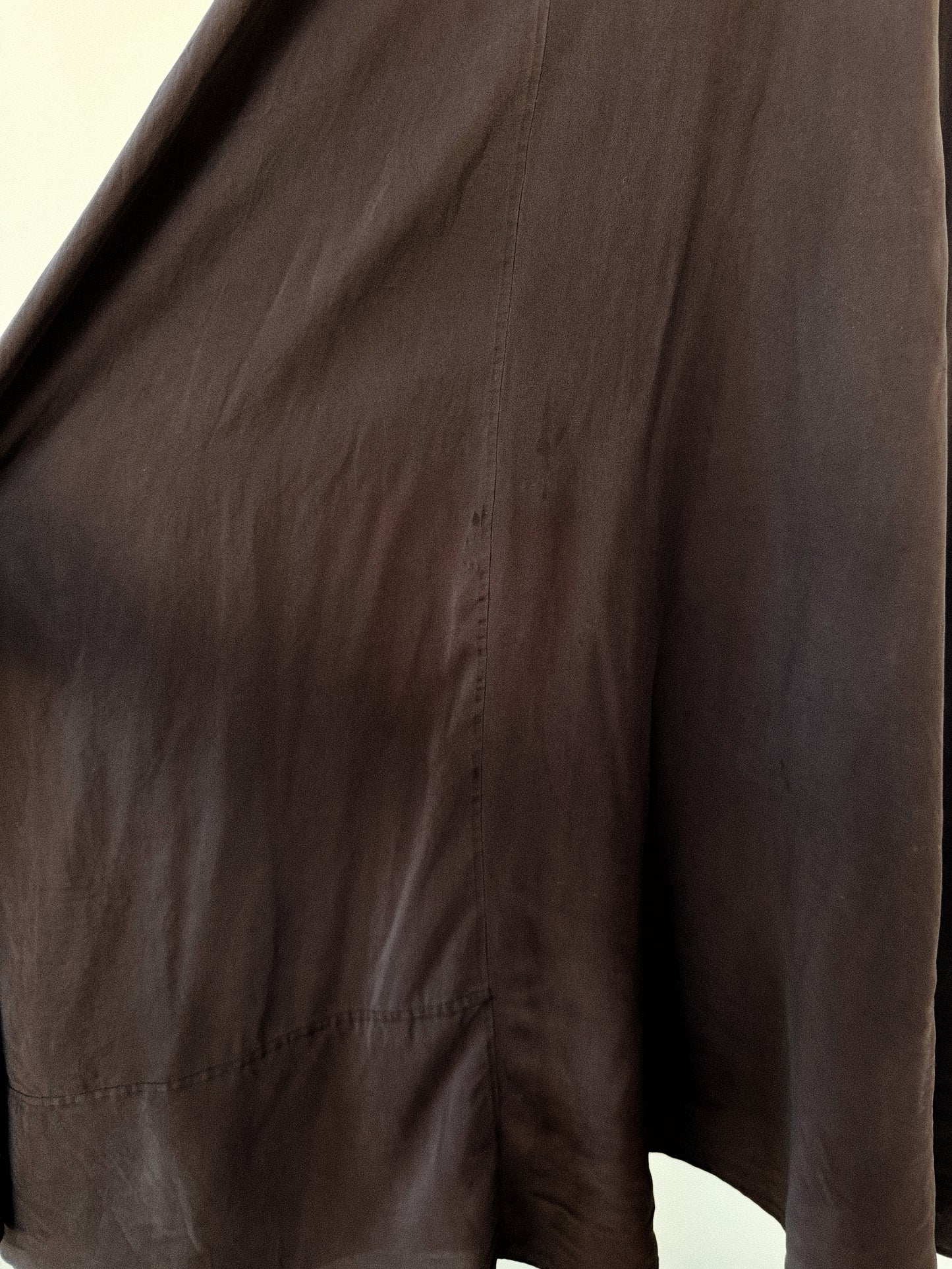 1930s Aubergine Silk Slip Dress w/ Wave Inserts + Circular Embroidery- S/M-M